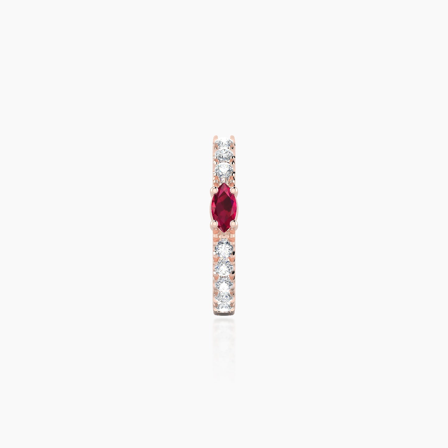 Inanna | 18k Rose Gold 8 mm Marquise Ruby & Diamond Hoop Piercing