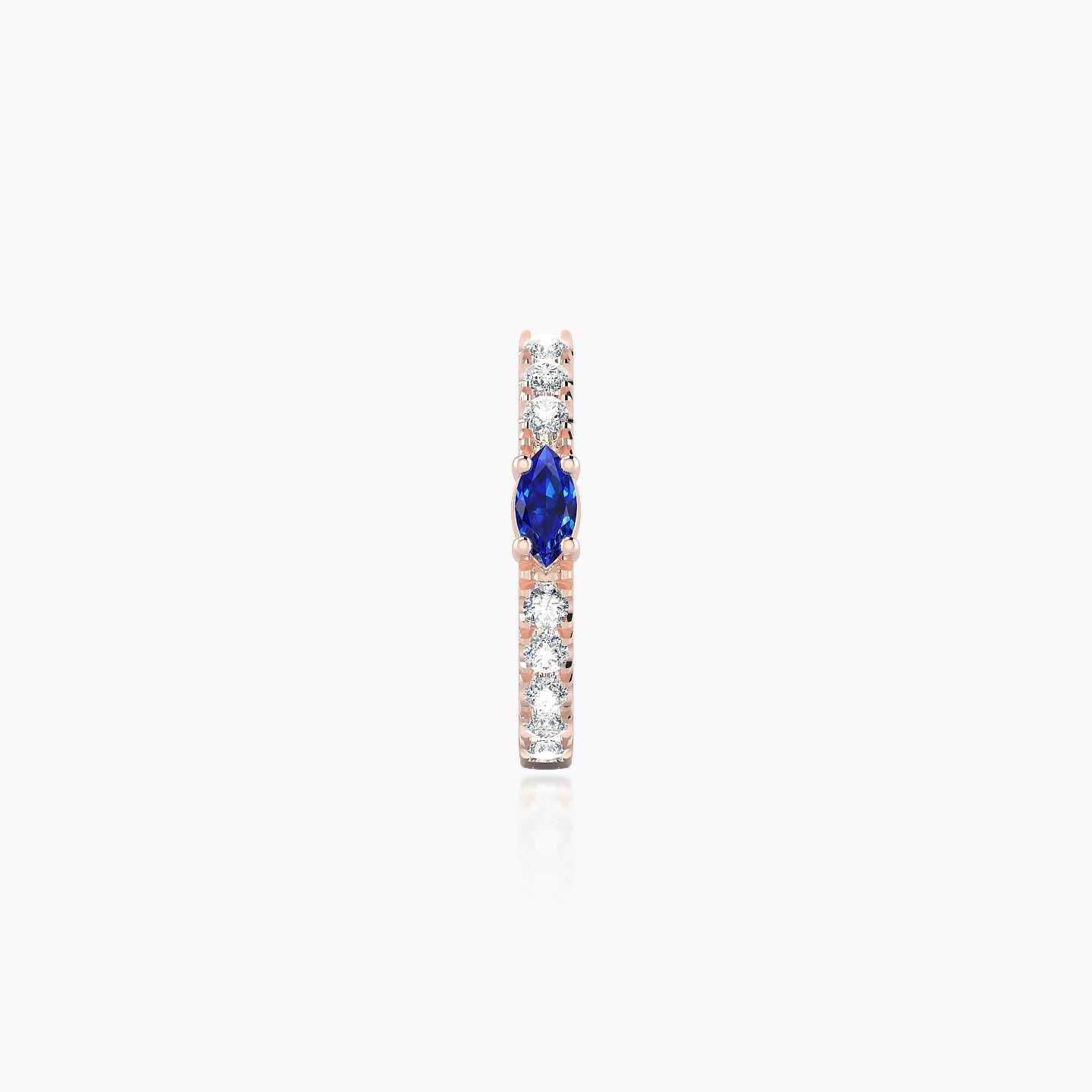 Inanna | 18k Rose Gold 8 mm Marquise Sapphire & Diamond Hoop Piercing