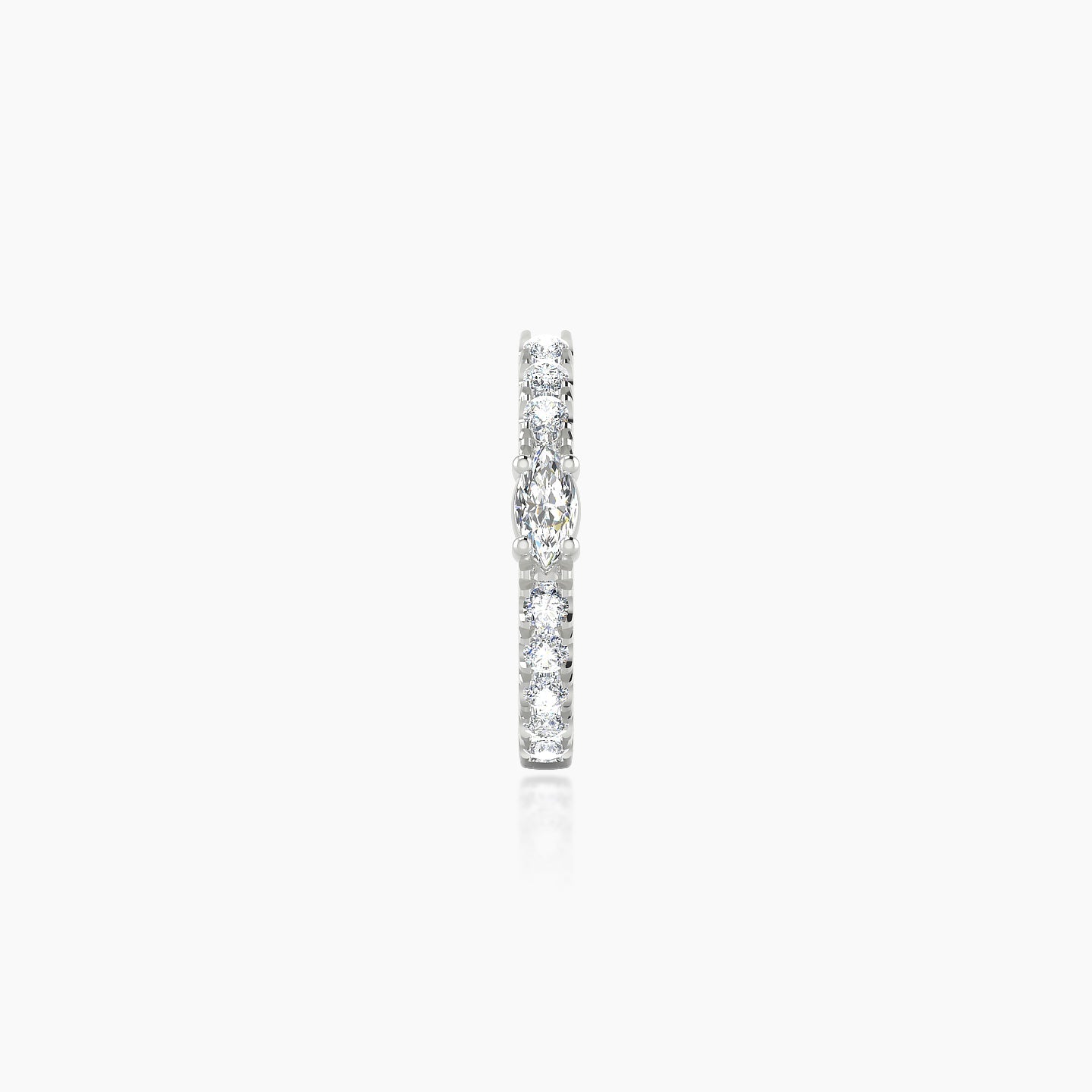 Inanna | 18k White Gold 8 mm Marquise Diamond Hoop Piercing