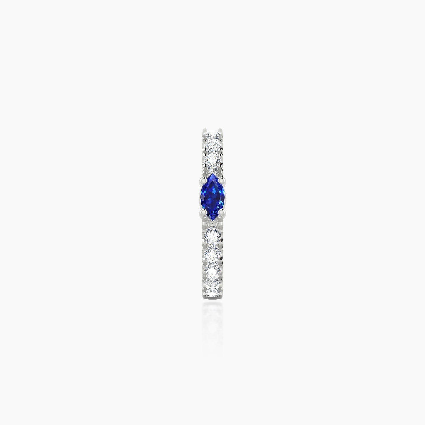 Inanna | 18k White Gold 8 mm Marquise Sapphire & Diamond Hoop Piercing