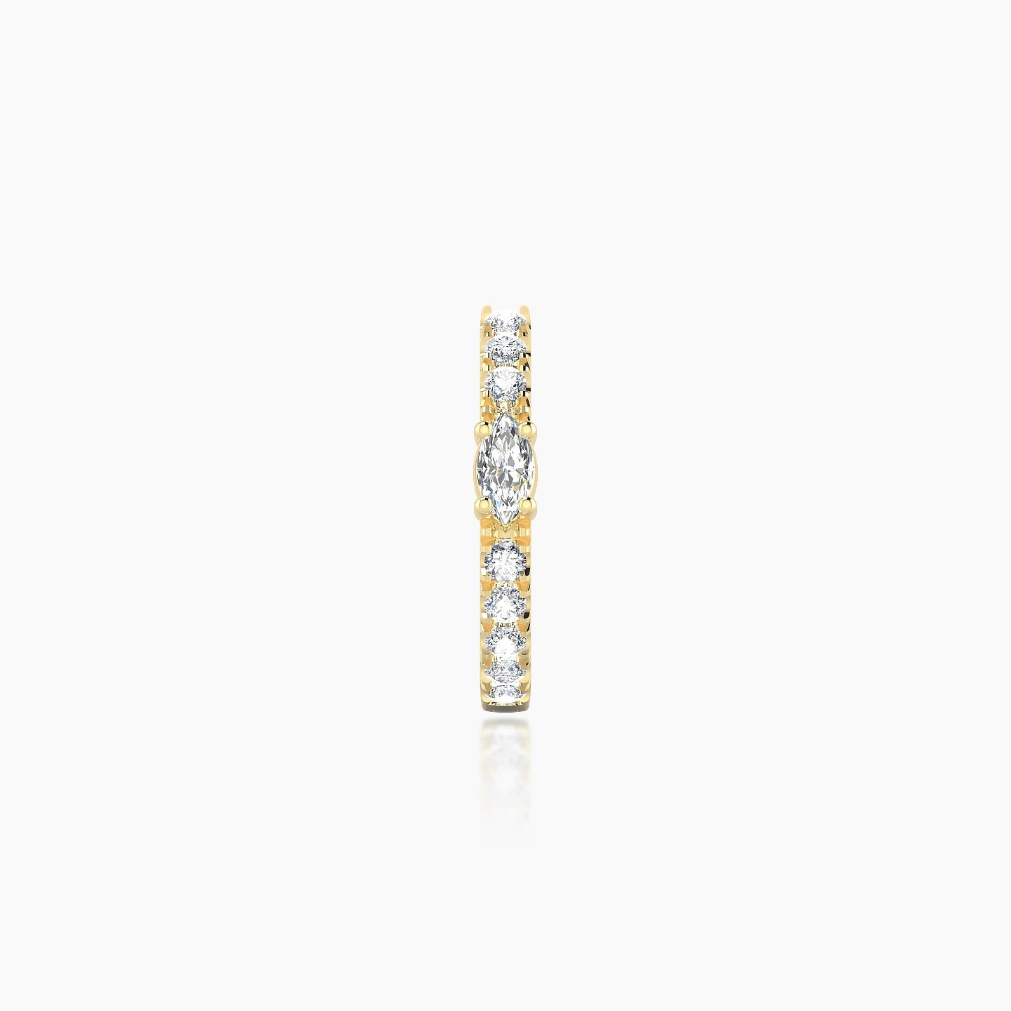 Inanna | 18k Yellow Gold 8 mm Marquise Diamond Hoop Piercing