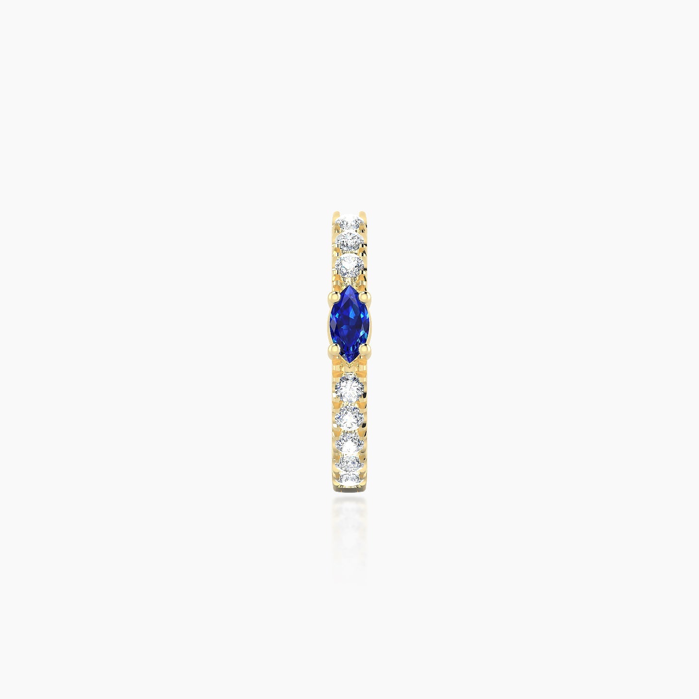 Inanna | 18k Yellow Gold 8 mm Marquise Sapphire & Diamond Hoop Piercing