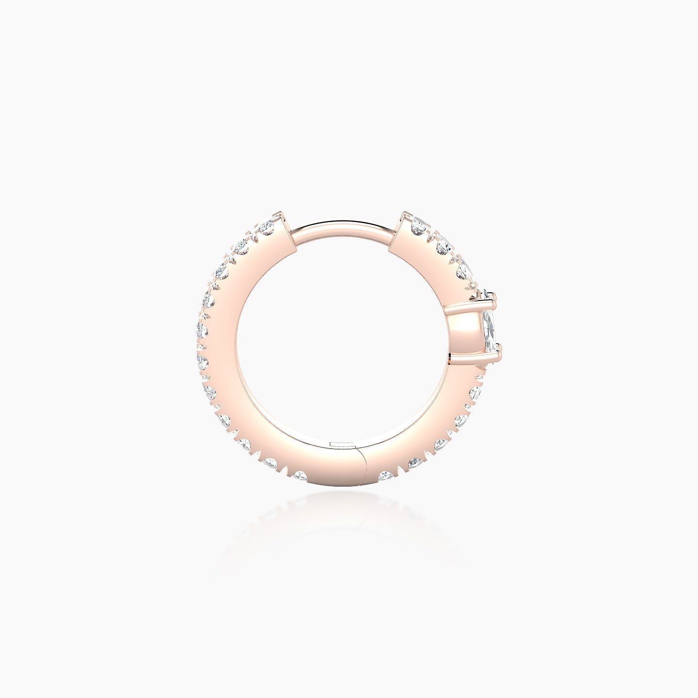 Inanna | 18k Rose Gold 8 mm Marquise Diamond Hoop Piercing