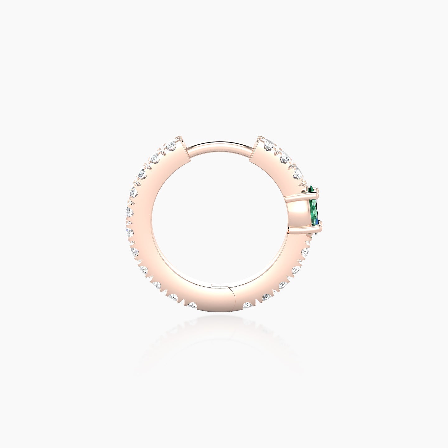 Inanna | 18k Rose Gold 8 mm Marquise Emerald & Diamond Hoop Piercing