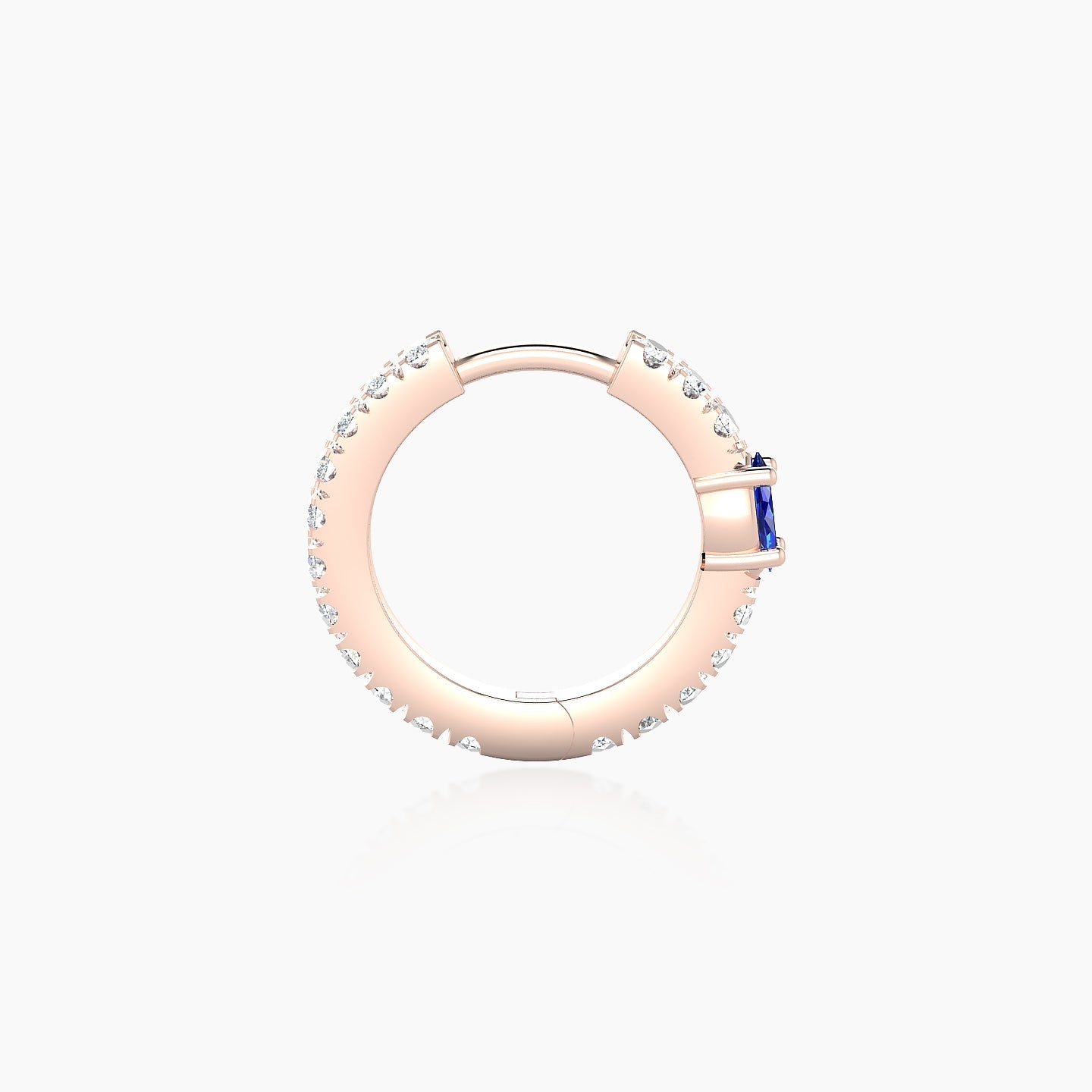 Inanna | 18k Rose Gold 8 mm Marquise Sapphire & Diamond Hoop Piercing