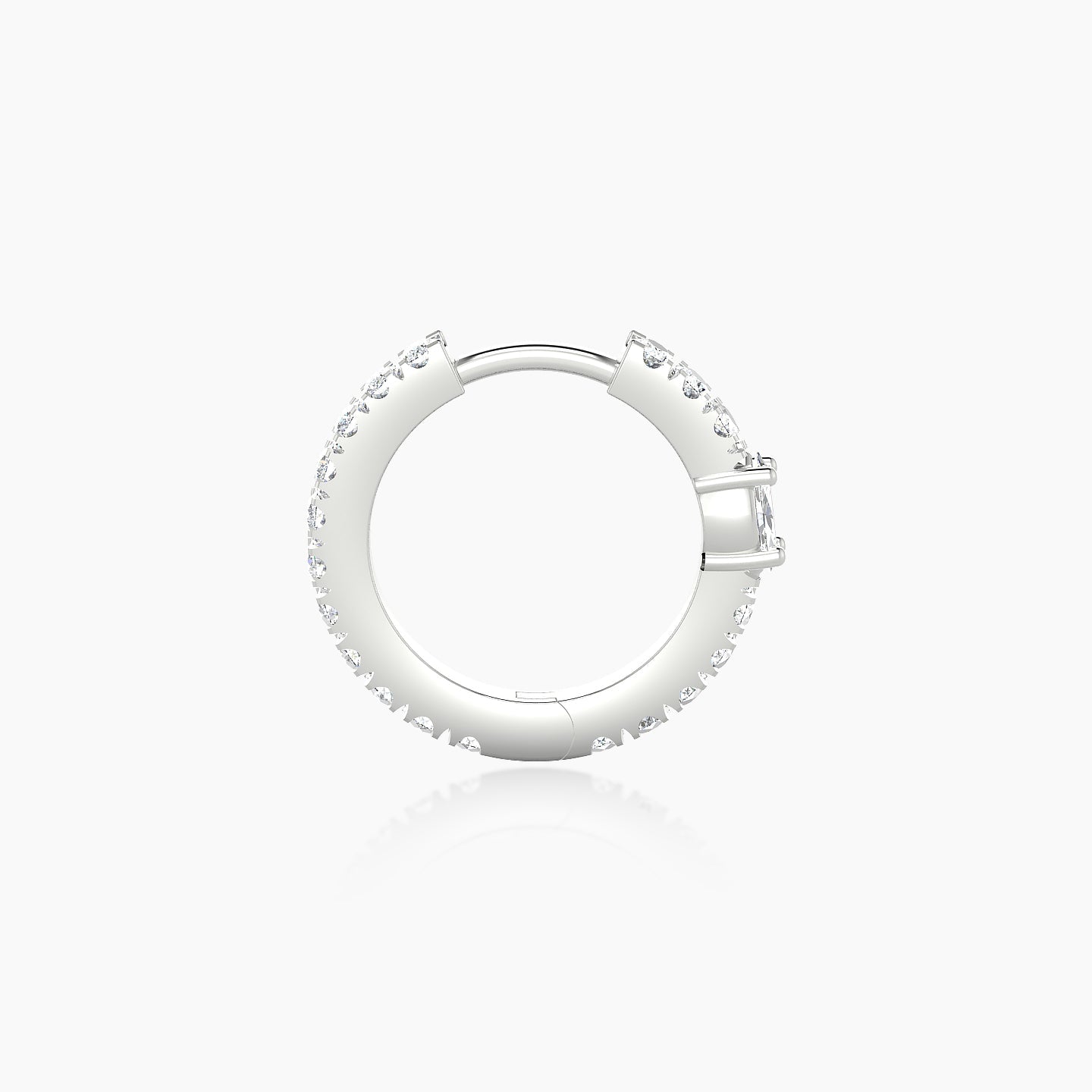 Inanna | 18k White Gold 8 mm Marquise Diamond Hoop Piercing