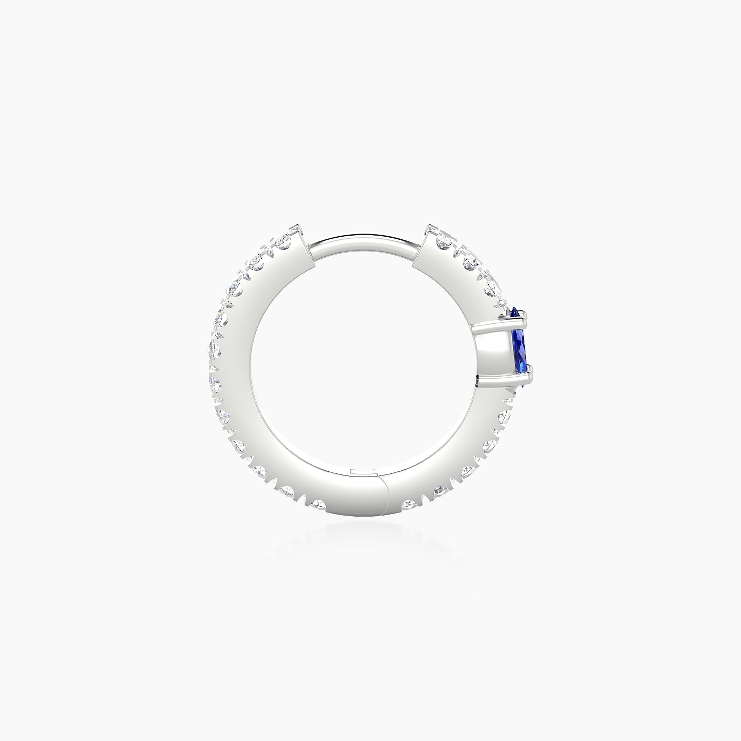 Inanna | 18k White Gold 8 mm Marquise Sapphire & Diamond Hoop Piercing