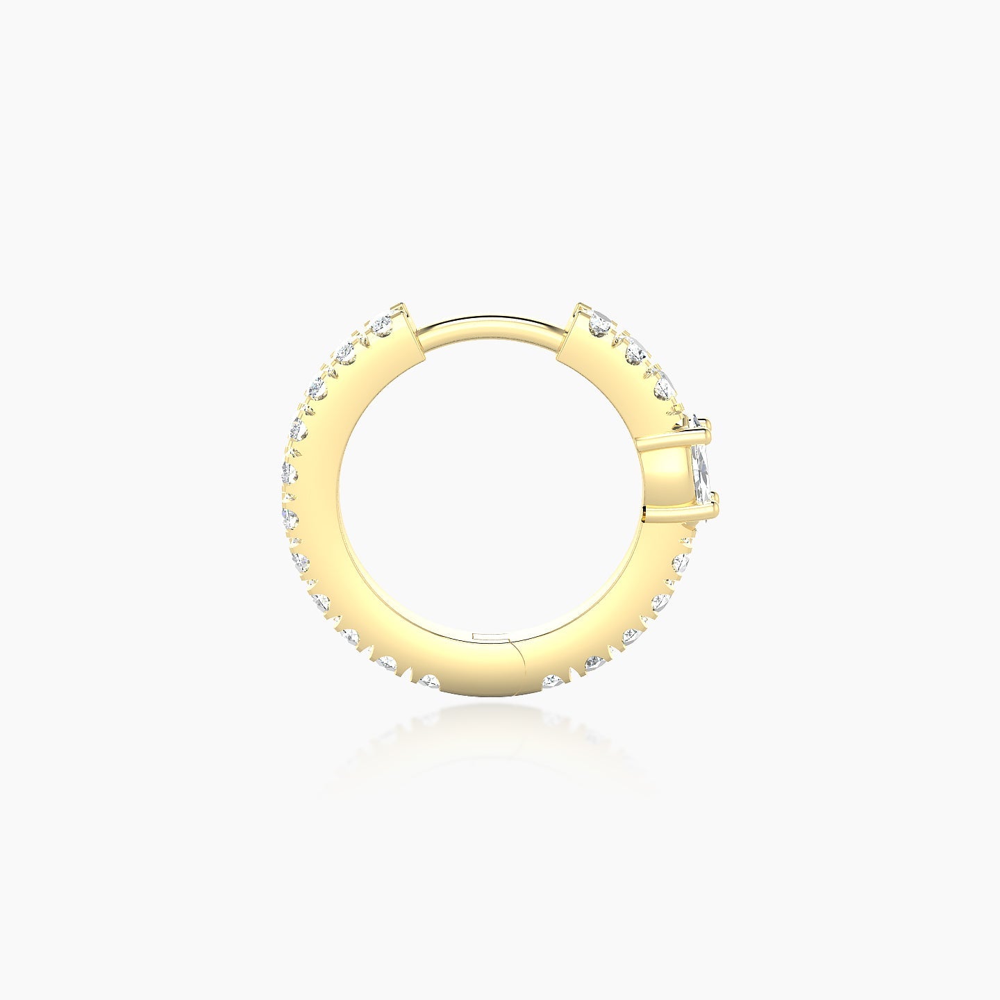 Inanna | 18k Yellow Gold 8 mm Marquise Diamond Hoop Piercing