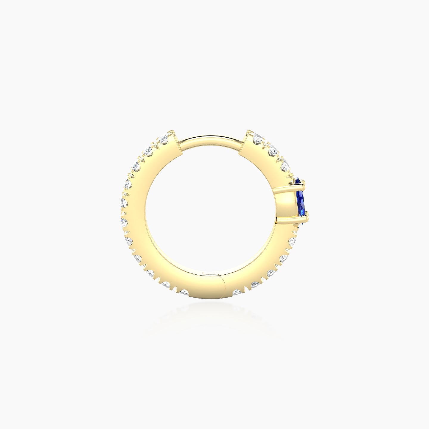 Inanna | 18k Yellow Gold 8 mm Marquise Sapphire & Diamond Hoop Piercing