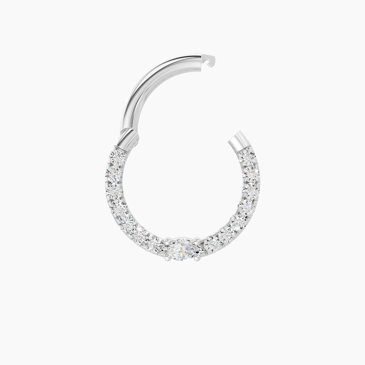 Inanna | 18k White Gold 8 mm Marquise Diamond Septum Piercing