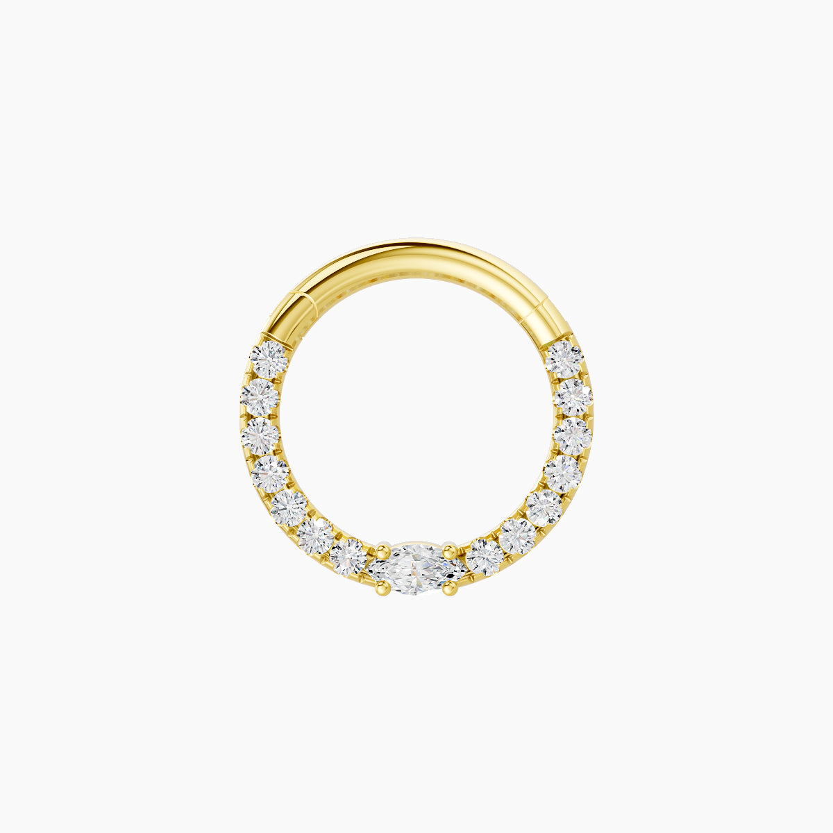 Inanna | 18k Yellow Gold 8 mm Marquise Diamond Septum Piercing