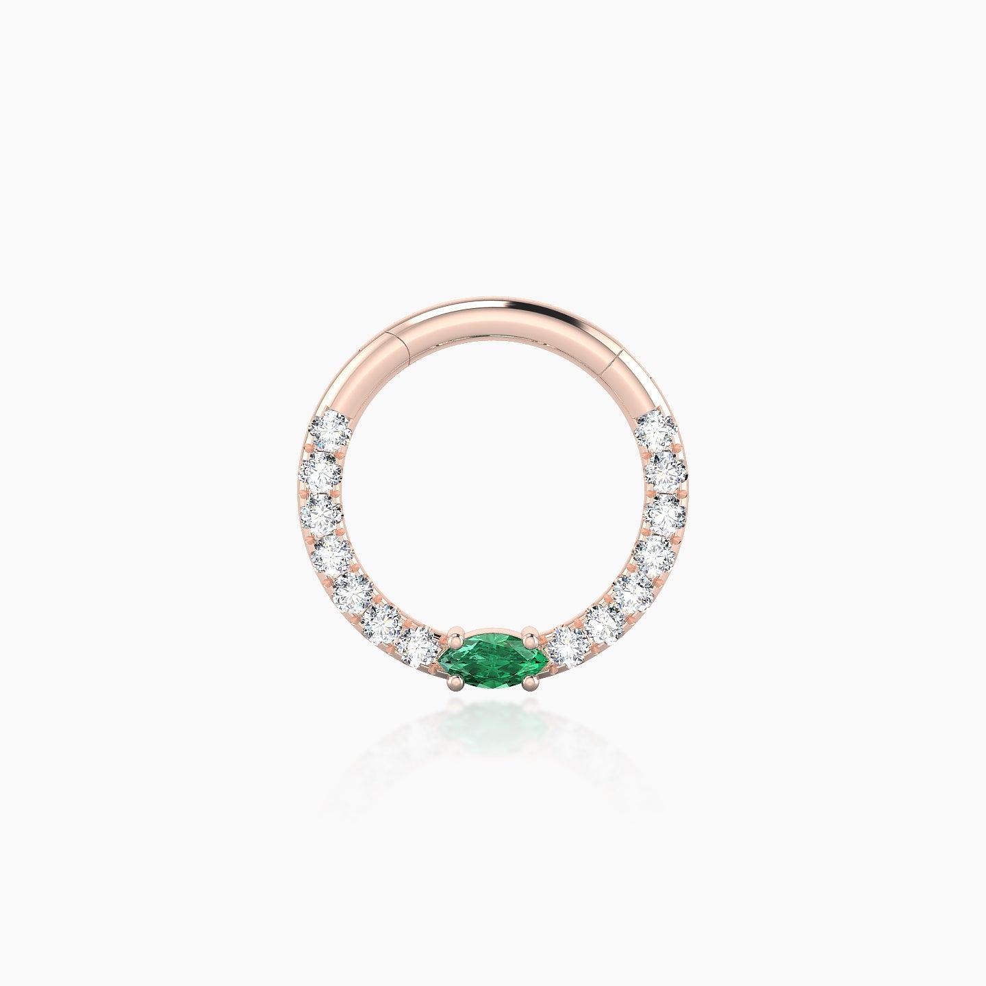 Inanna | 18k Rose Gold 8 mm Marquise Emerald & Diamond Septum Piercing