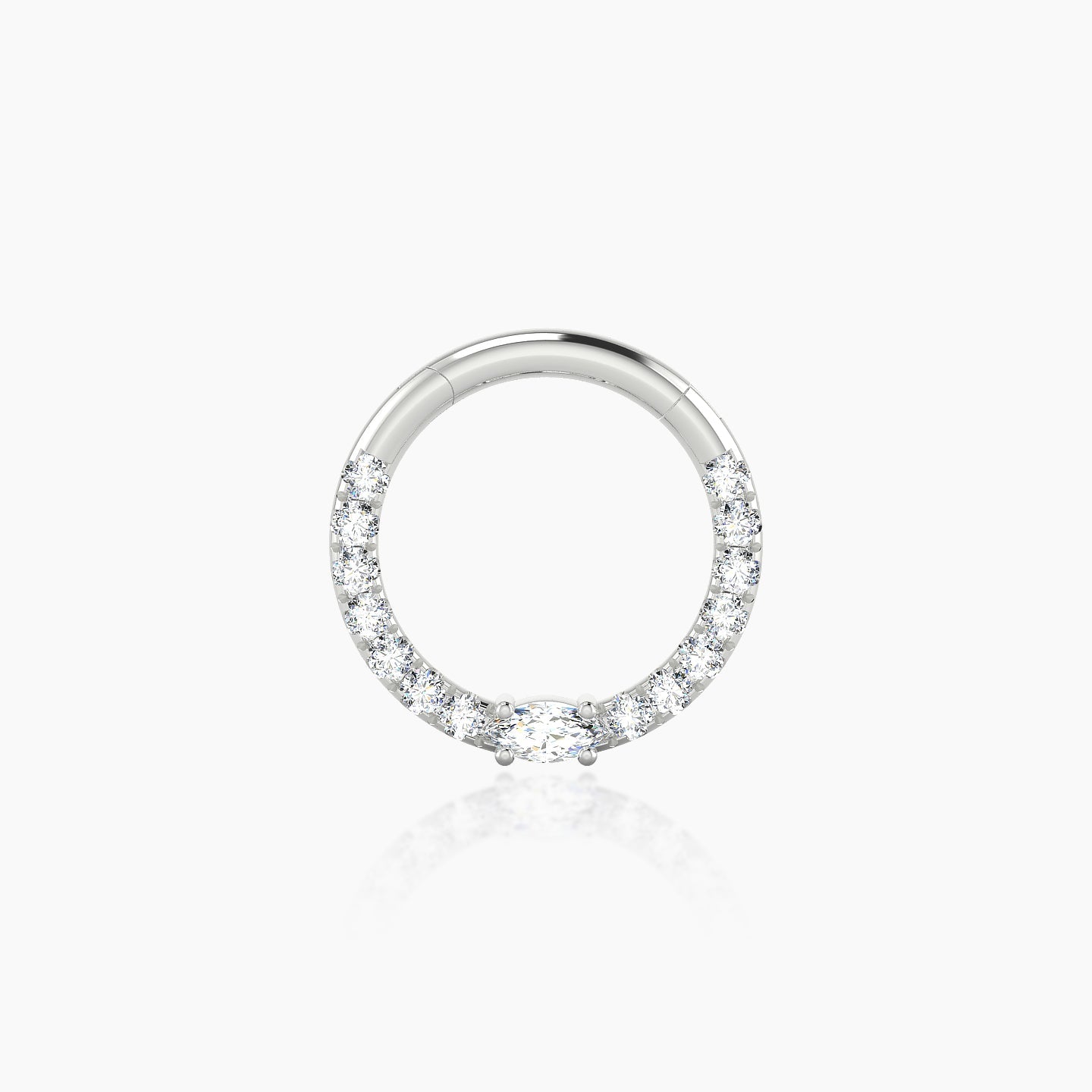 Inanna | 18k White Gold 8 mm Marquise Diamond Septum Piercing