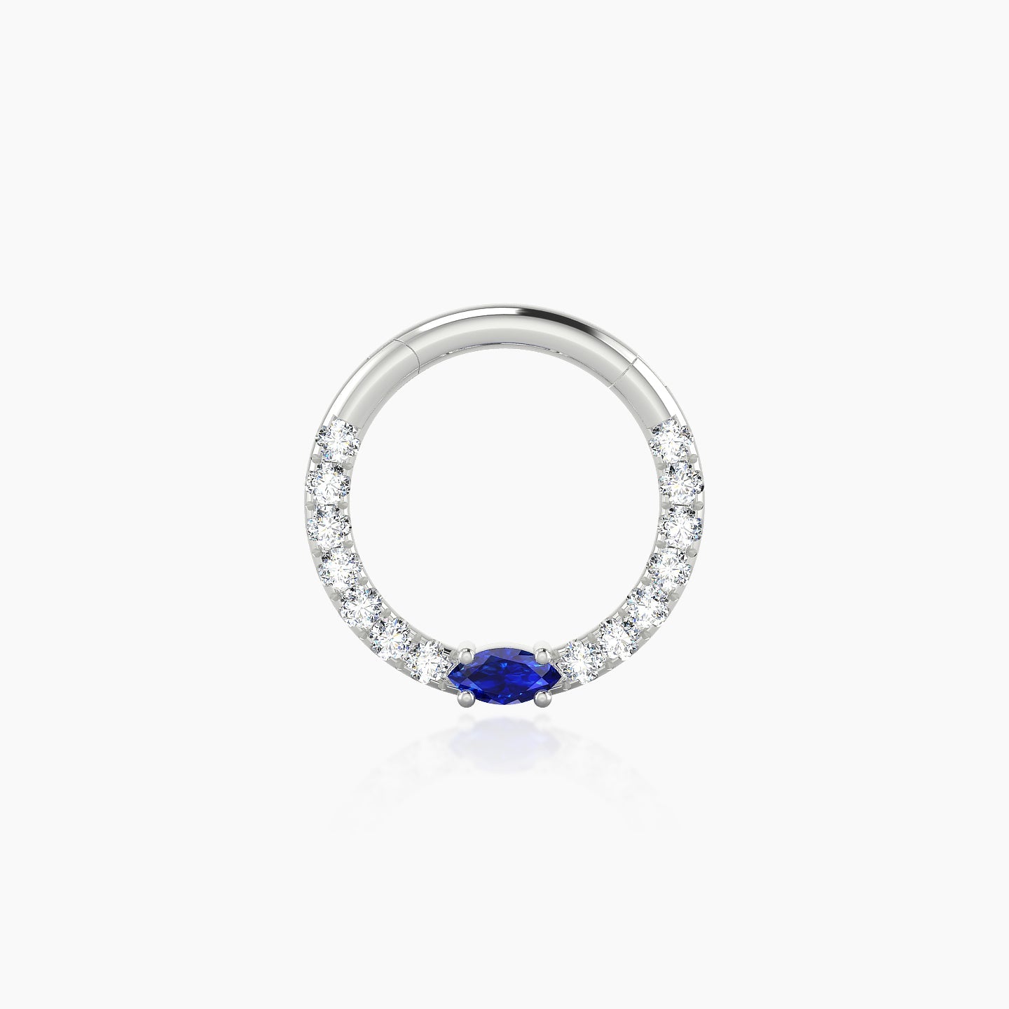 Inanna | 18k White Gold 8 mm Marquise Sapphire & Diamond Septum Piercing