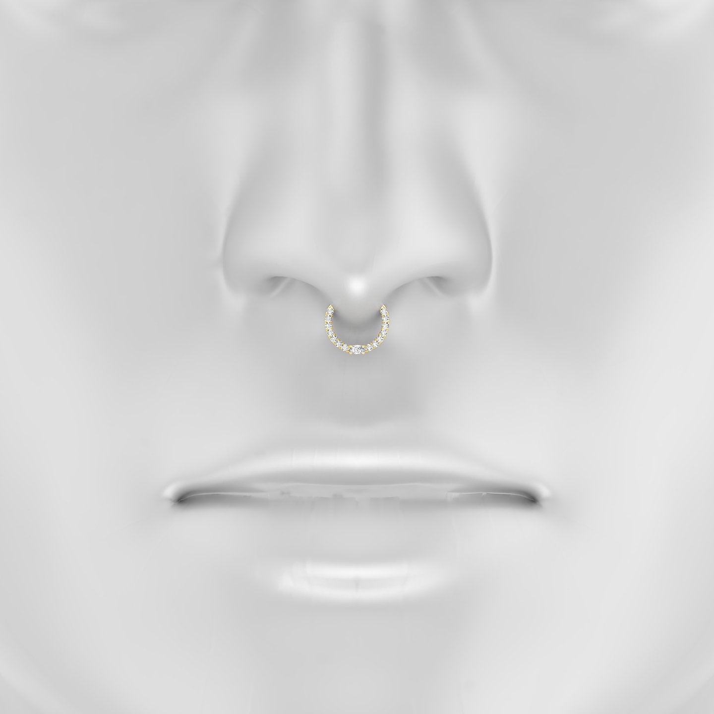 Inanna | 18k Yellow Gold 8 mm Marquise Diamond Septum Piercing