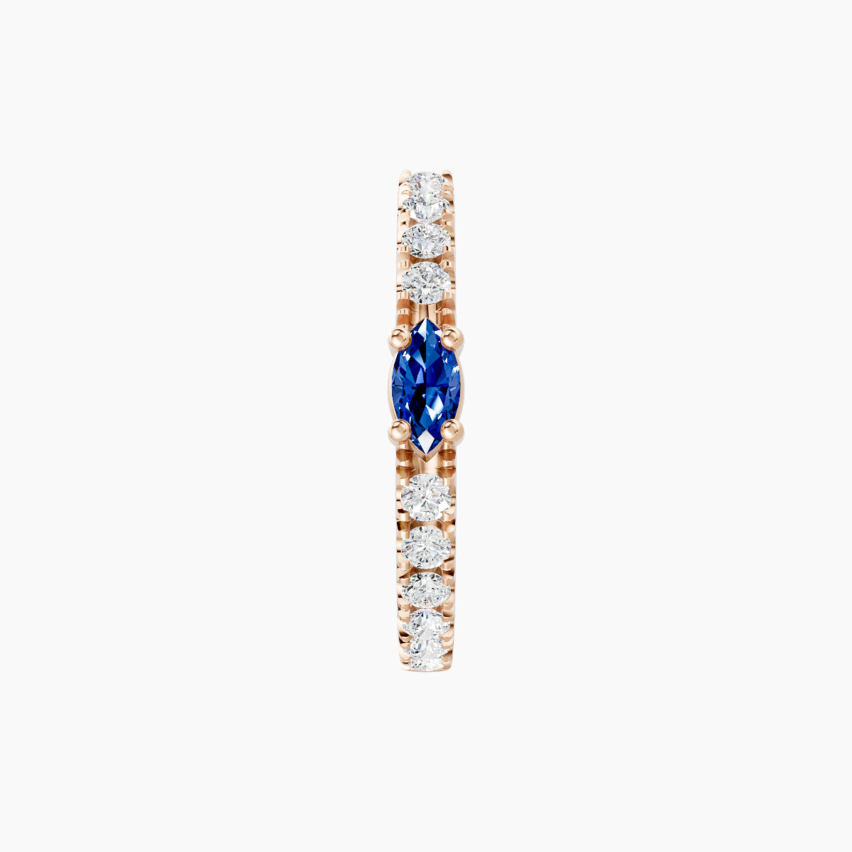 Inanna | 18k Rose Gold 9.5 mm Marquise Sapphire & Diamond Hoop Piercing