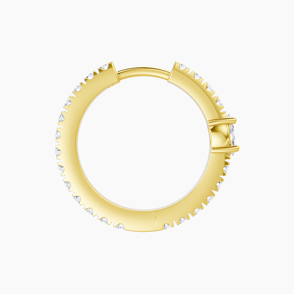 Inanna | 18k Yellow Gold 9.5 mm Marquise Diamond Hoop Piercing