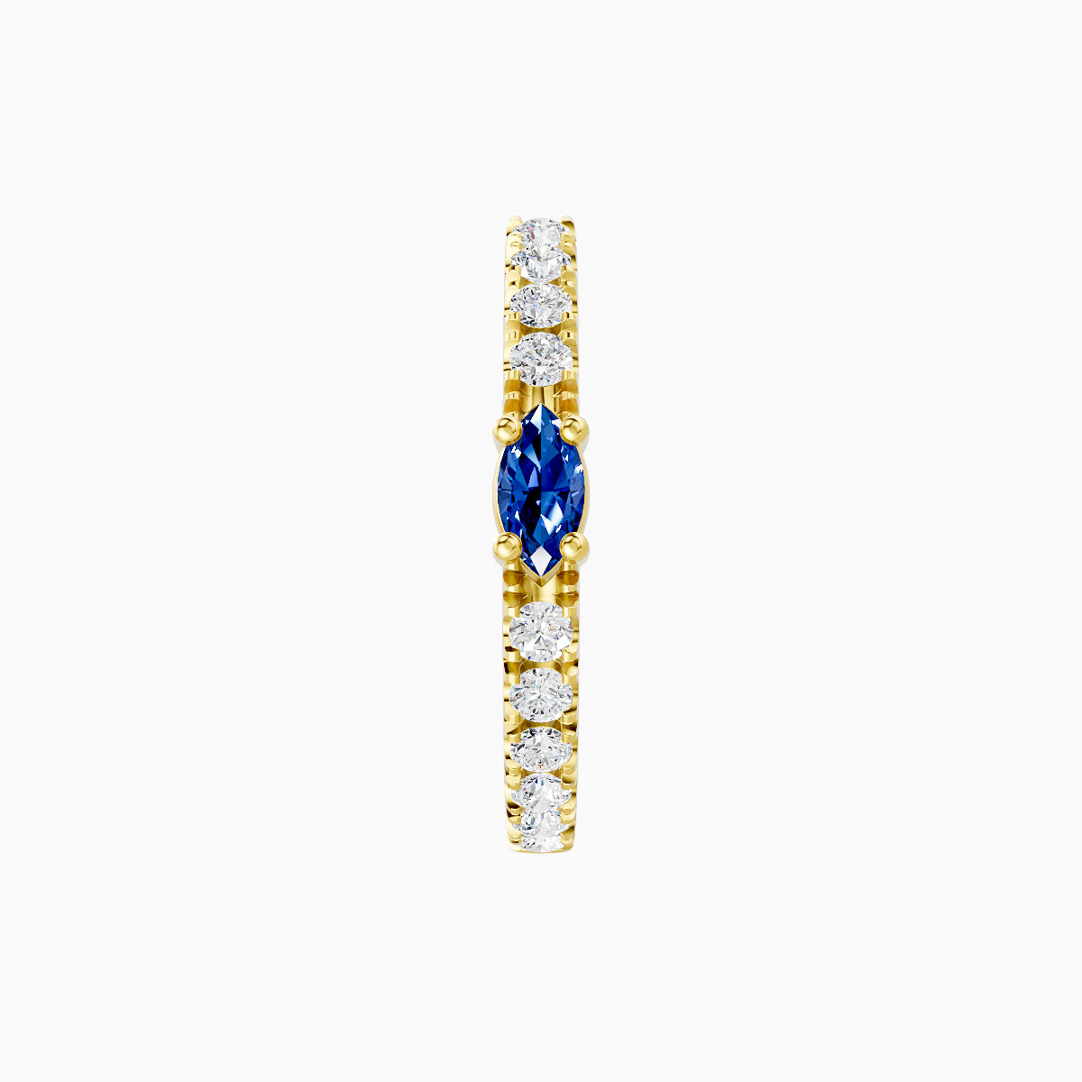 Inanna | 18k Yellow Gold 9.5 mm Marquise Sapphire & Diamond Hoop Piercing