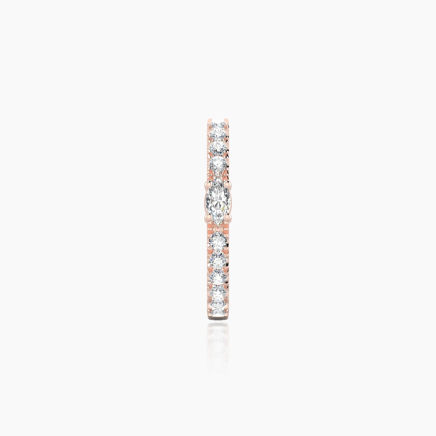 Inanna | 18k Rose Gold 9.5 mm Marquise Diamond Hoop Piercing