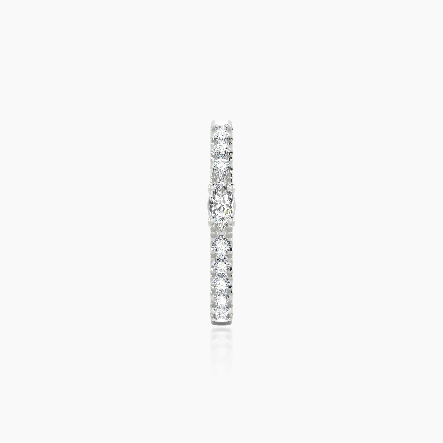 Inanna | 18k White Gold 9.5 mm Marquise Diamond Hoop Piercing