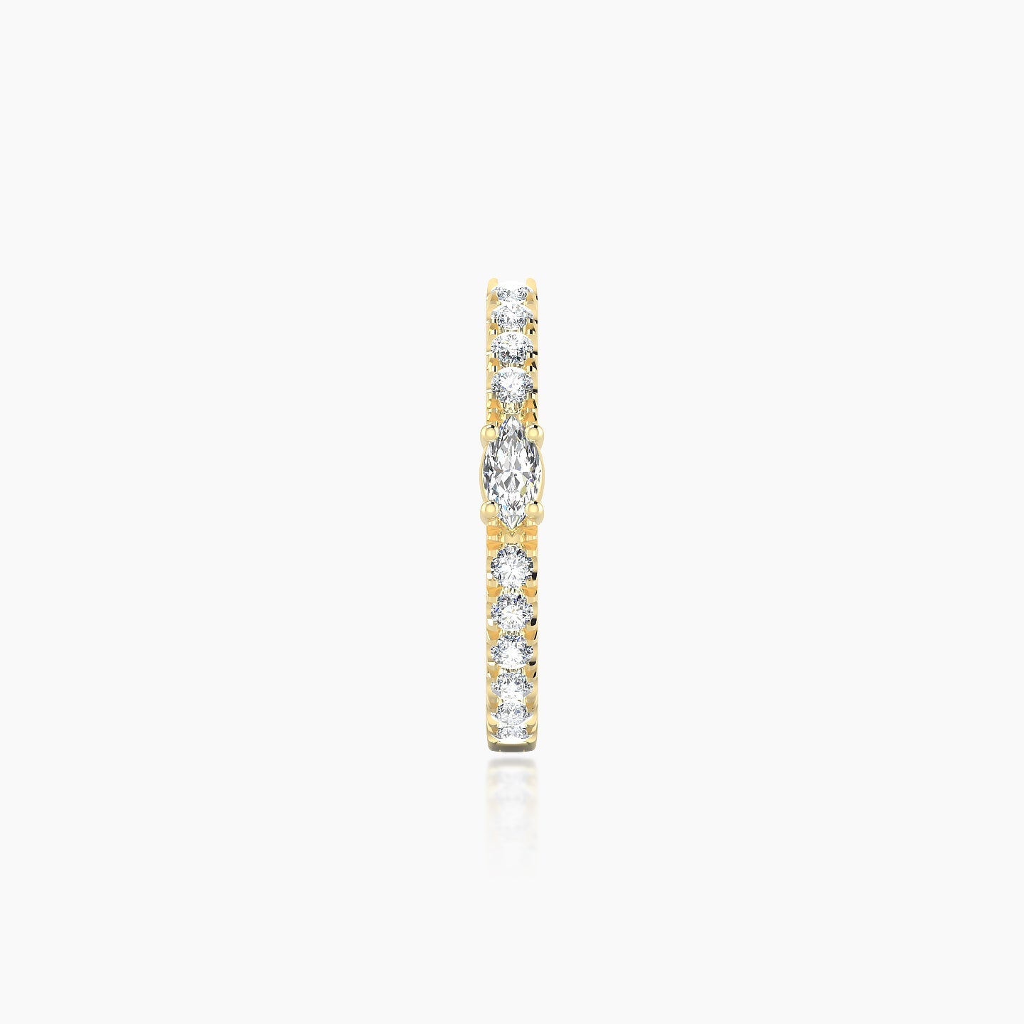 Inanna | 18k Yellow Gold 9.5 mm Marquise Diamond Hoop Piercing