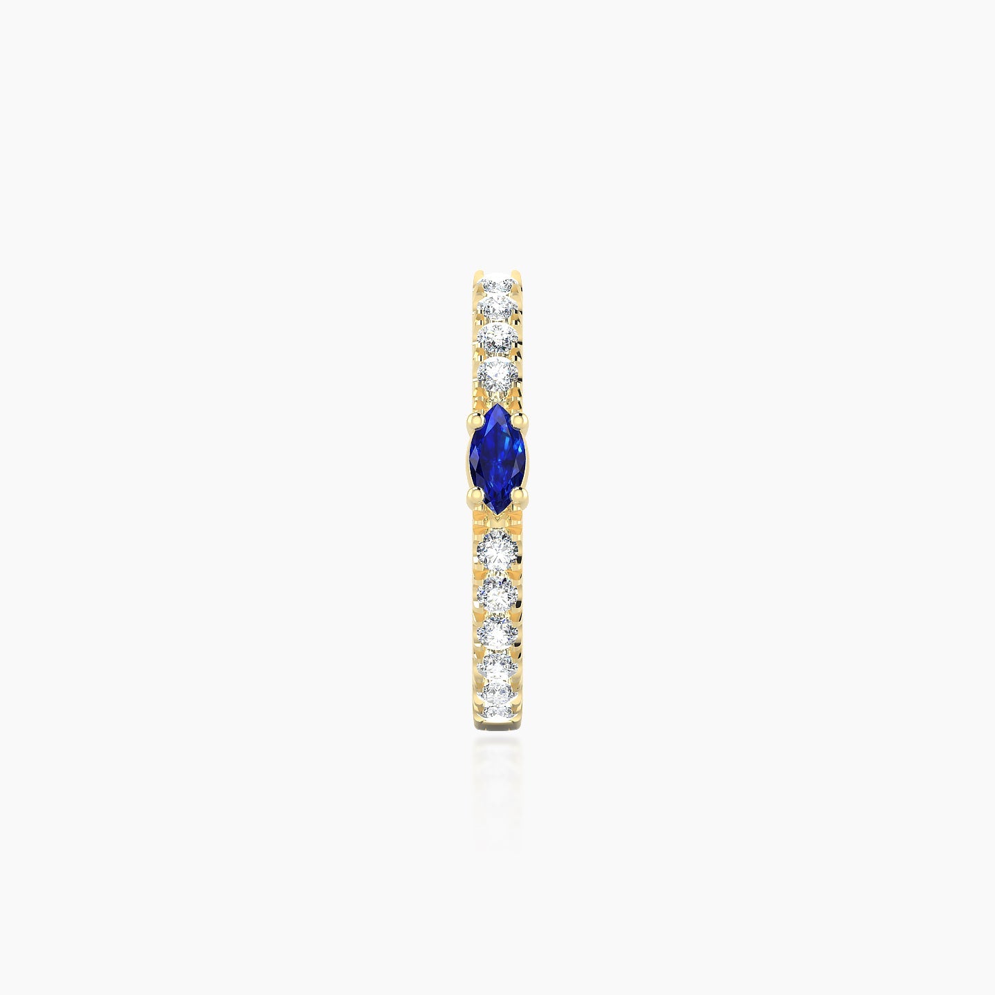 Inanna | 18k Yellow Gold 9.5 mm Marquise Sapphire & Diamond Hoop Piercing