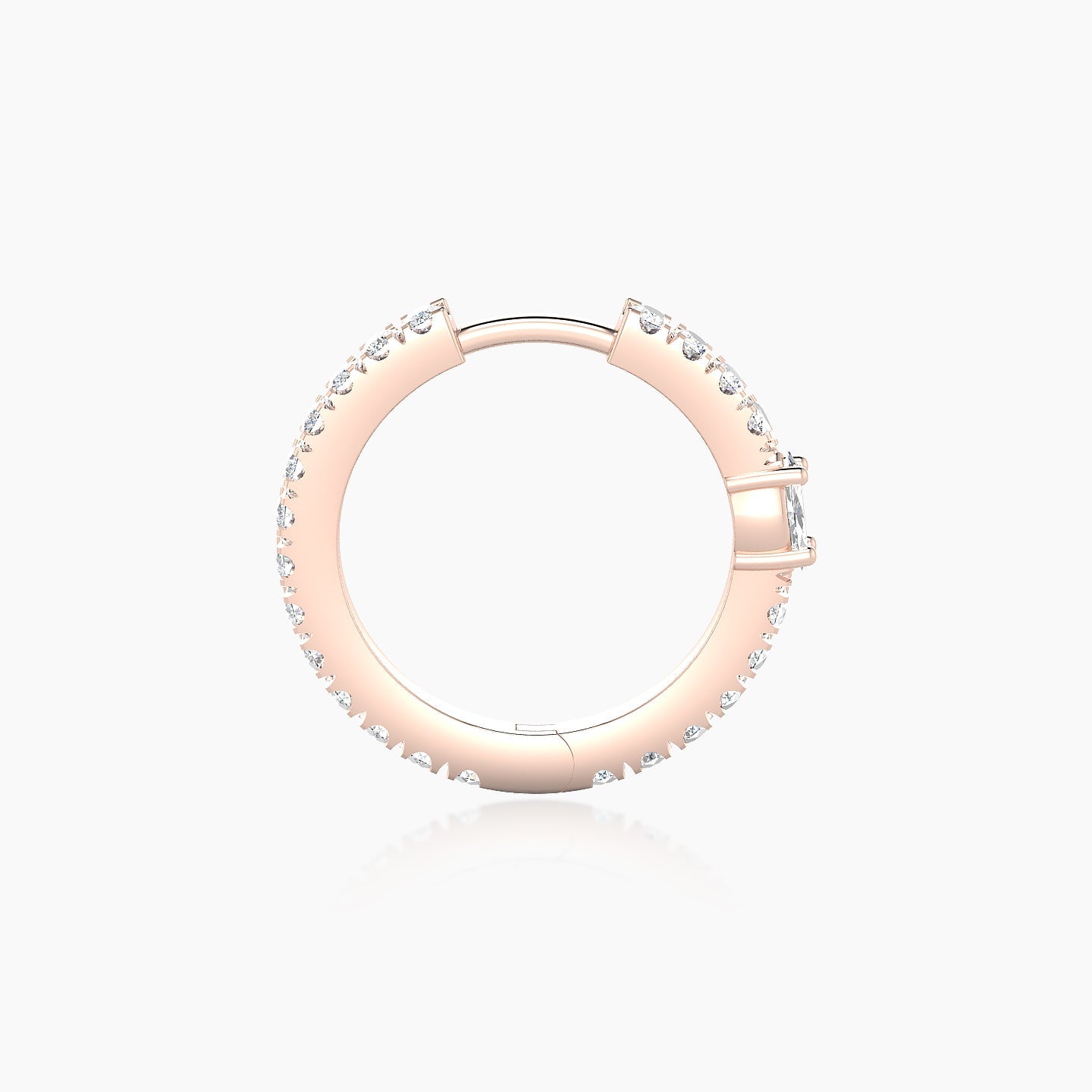 Inanna | 18k Rose Gold 9.5 mm Marquise Diamond Hoop Piercing