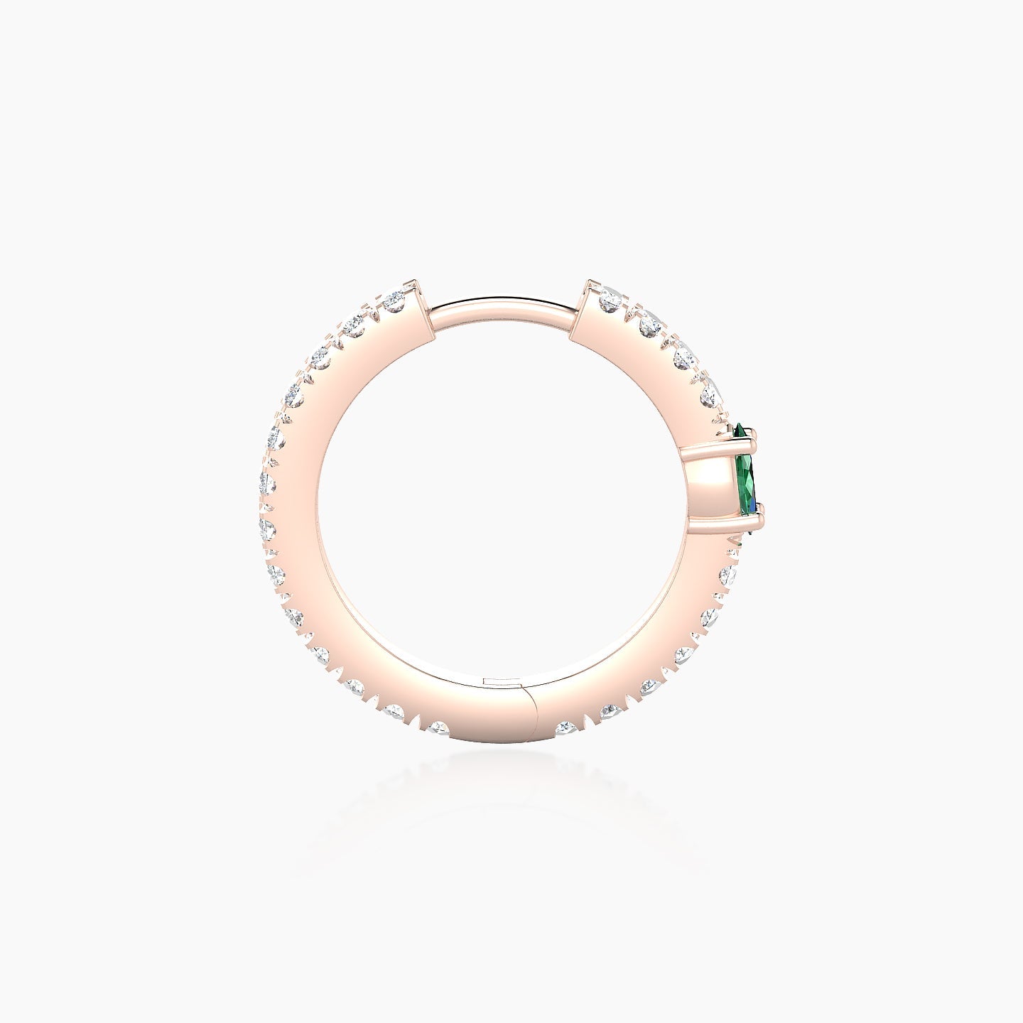 Inanna | 18k Rose Gold 9.5 mm Marquise Emerald & Diamond Hoop Piercing