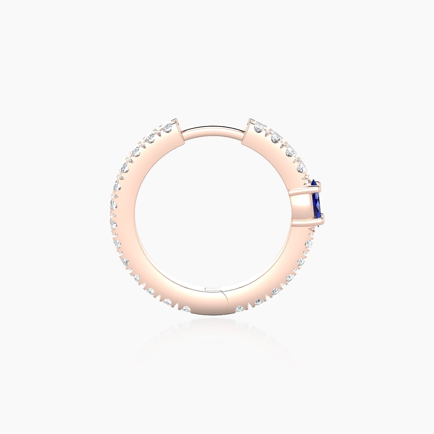 Inanna | 18k Rose Gold 9.5 mm Marquise Sapphire & Diamond Hoop Piercing