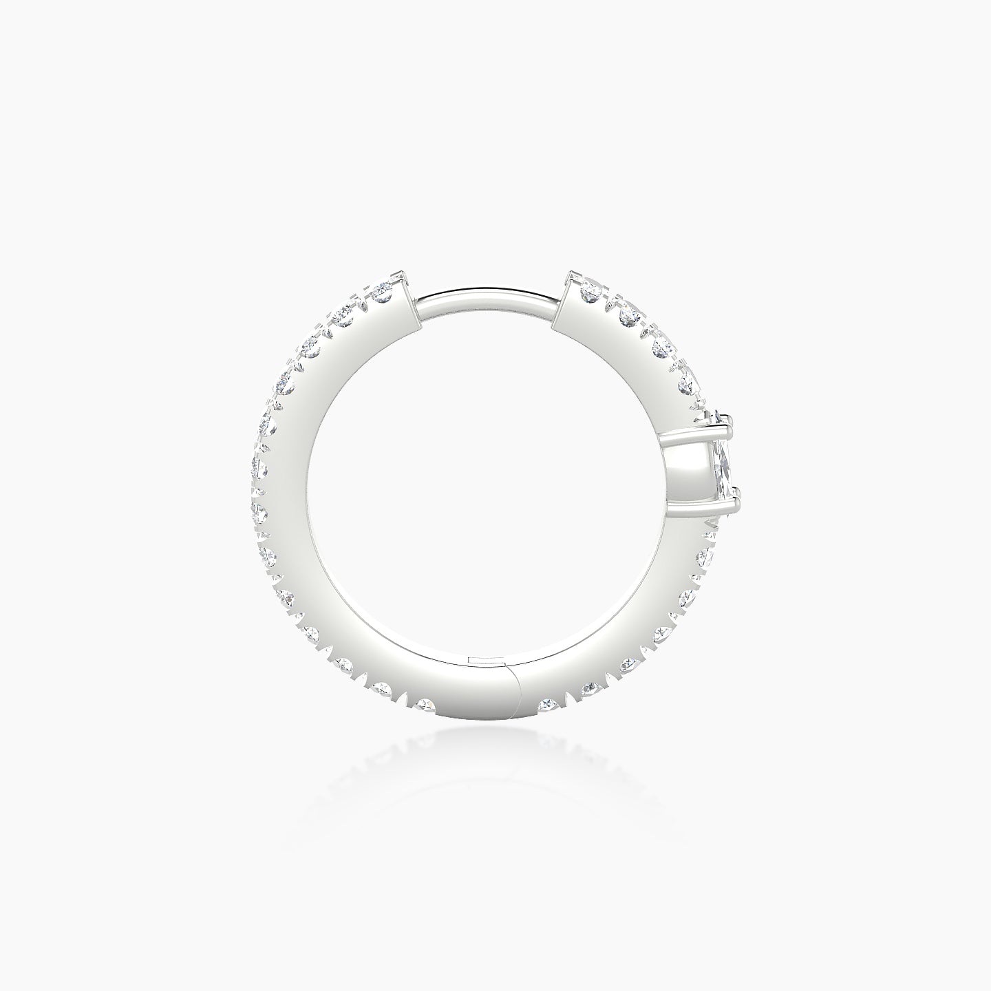 Inanna | 18k White Gold 9.5 mm Marquise Diamond Hoop Piercing