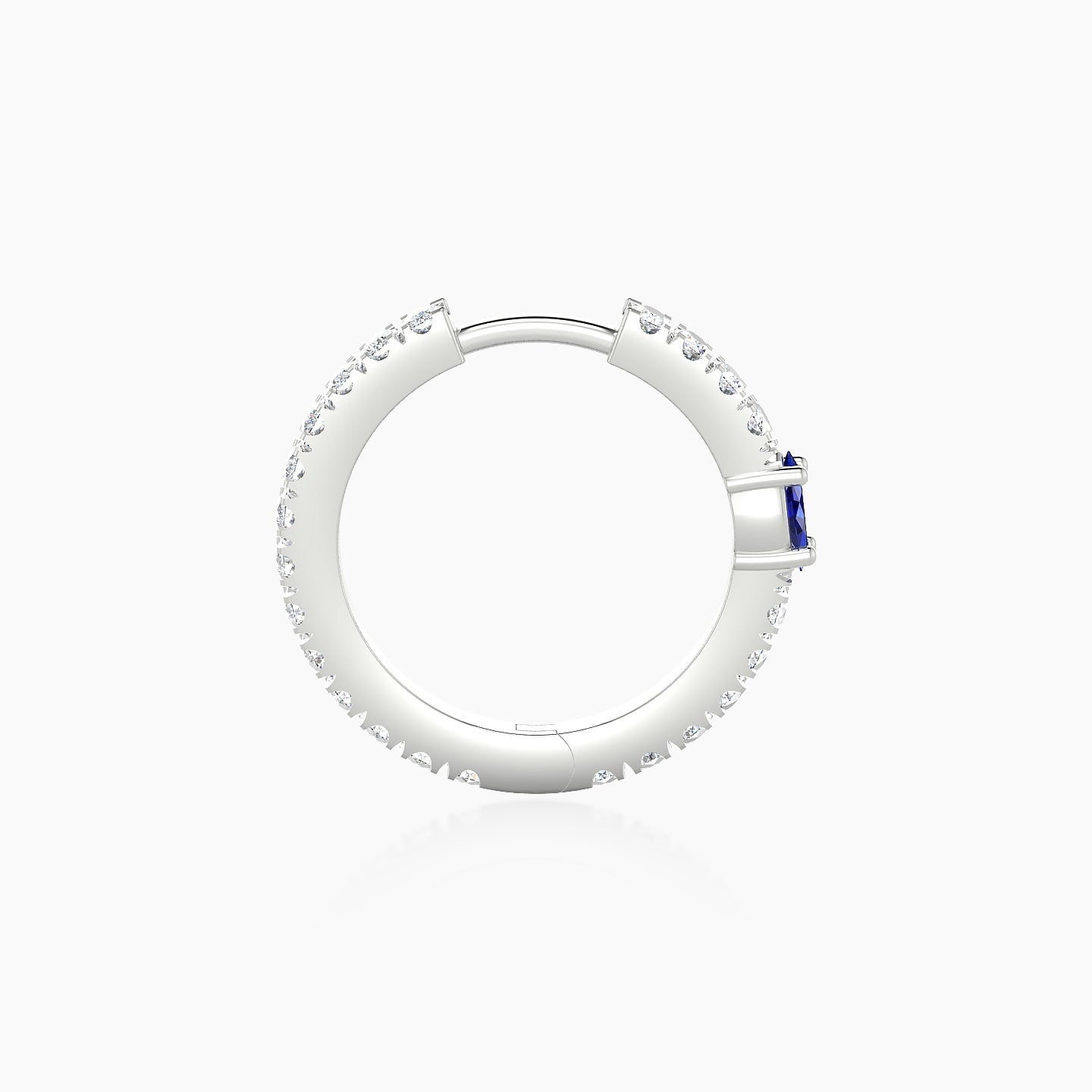 Inanna | 18k White Gold 9.5 mm Marquise Sapphire & Diamond Hoop Piercing