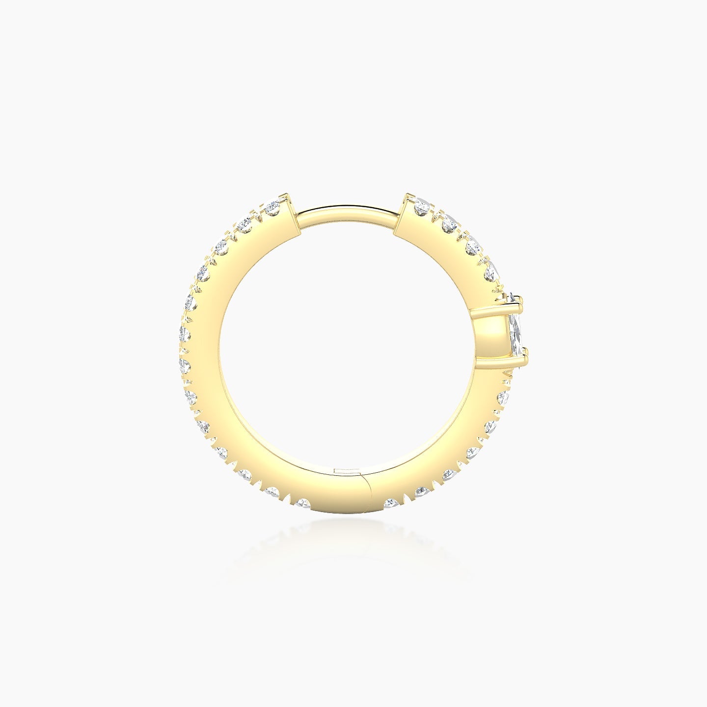 Inanna | 18k Yellow Gold 9.5 mm Marquise Diamond Hoop Piercing