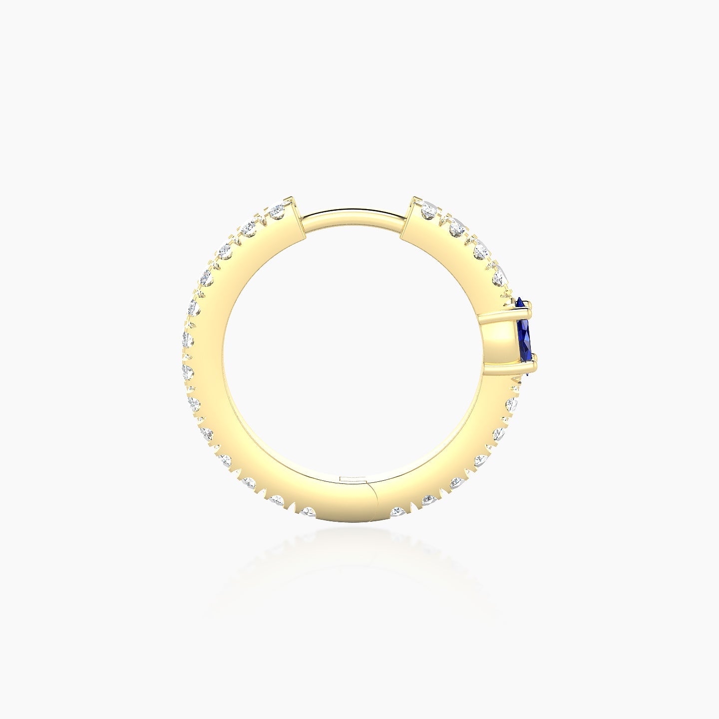 Inanna | 18k Yellow Gold 9.5 mm Marquise Sapphire & Diamond Hoop Piercing