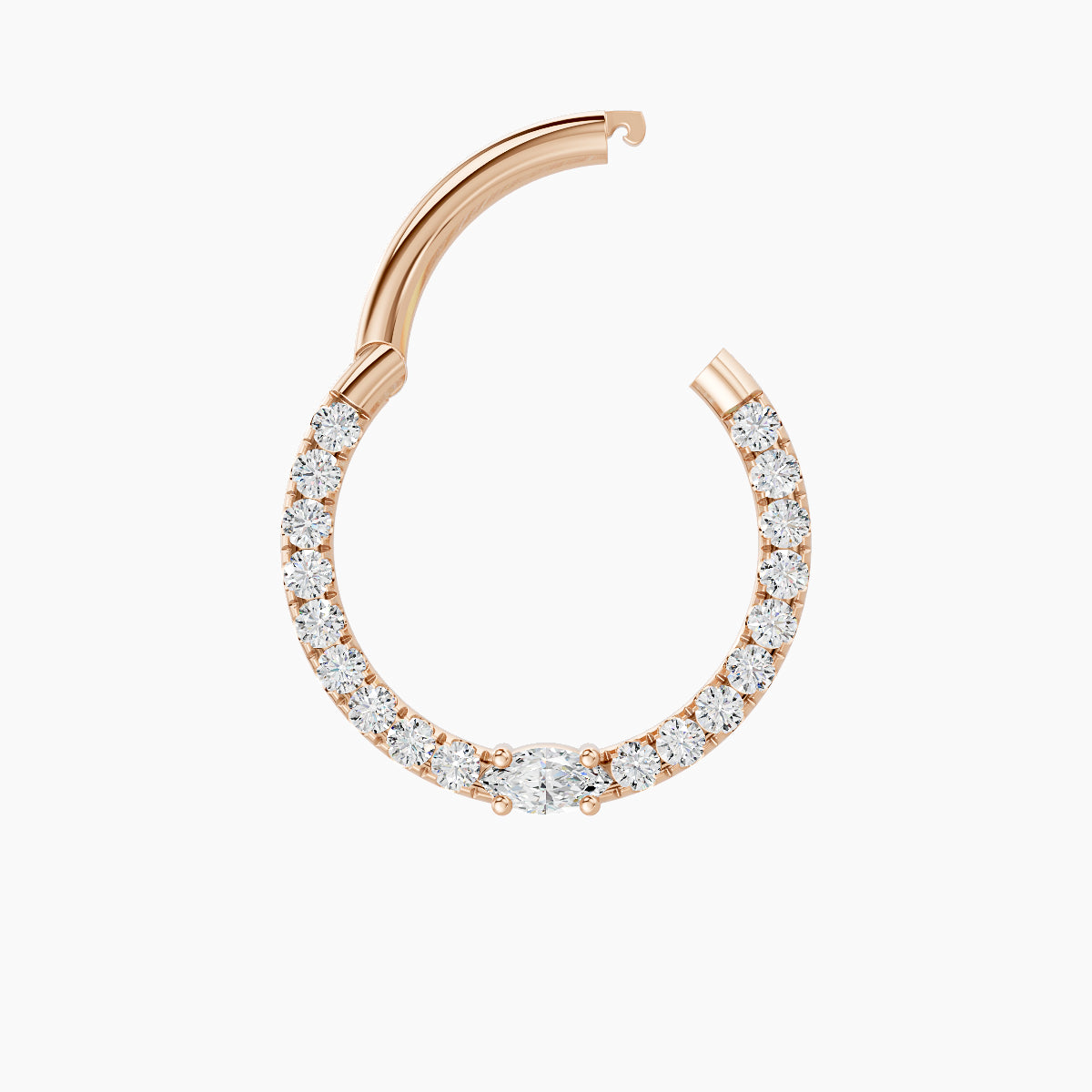 Inanna | 18k Rose Gold 9.5 mm Marquise Diamond Septum Piercing