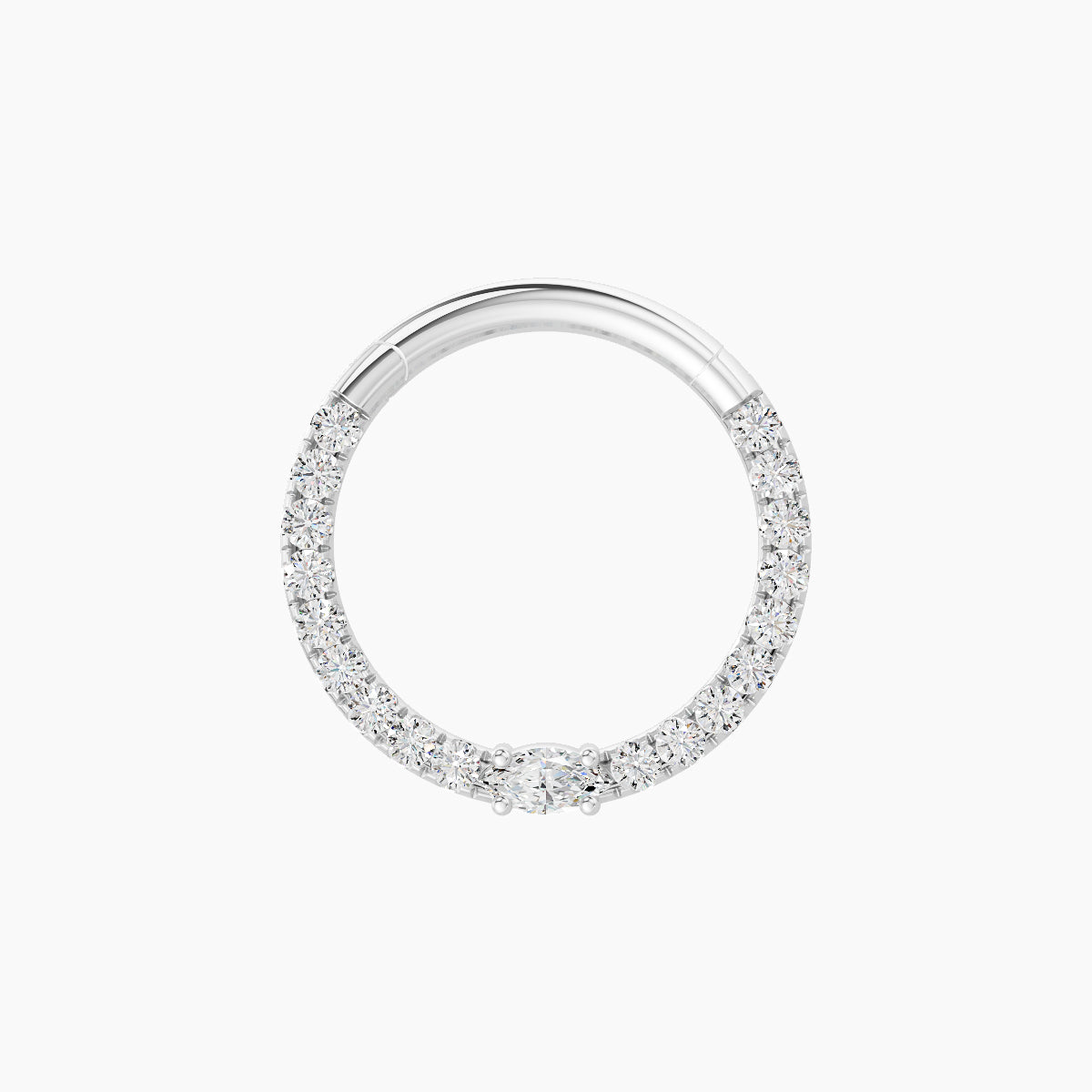 Inanna | 18k White Gold 9.5 mm Marquise Diamond Septum Piercing