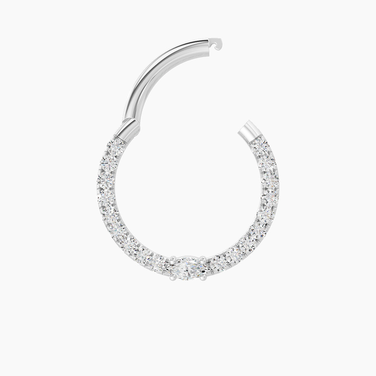 Inanna | 18k White Gold 9.5 mm Marquise Diamond Septum Piercing
