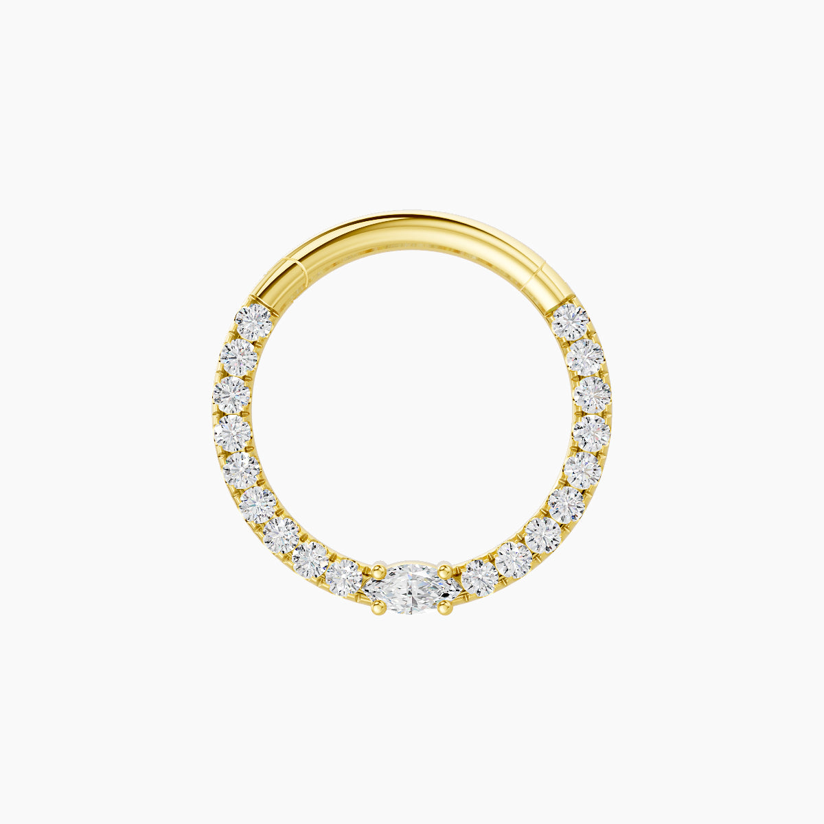 Inanna | 18k Yellow Gold 9.5 mm Marquise Diamond Septum Piercing