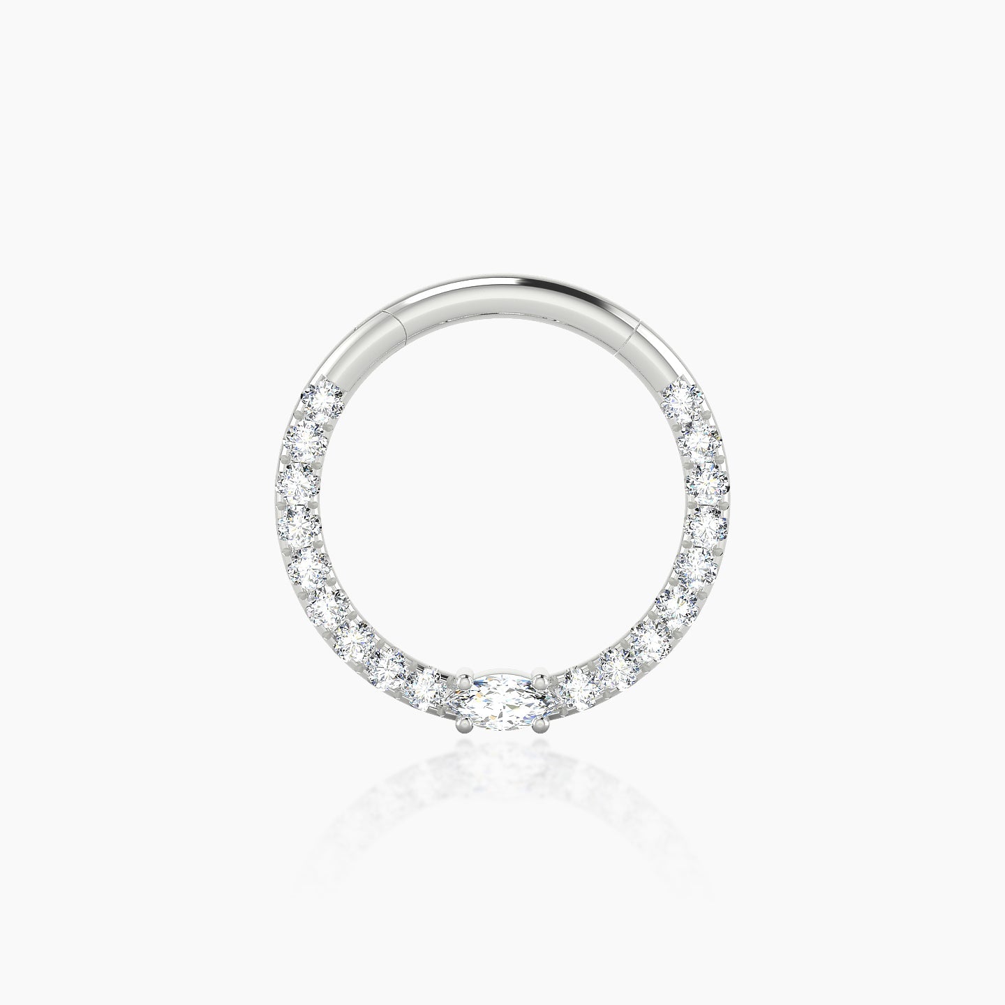 Inanna | 18k White Gold 9.5 mm Marquise Diamond Septum Piercing