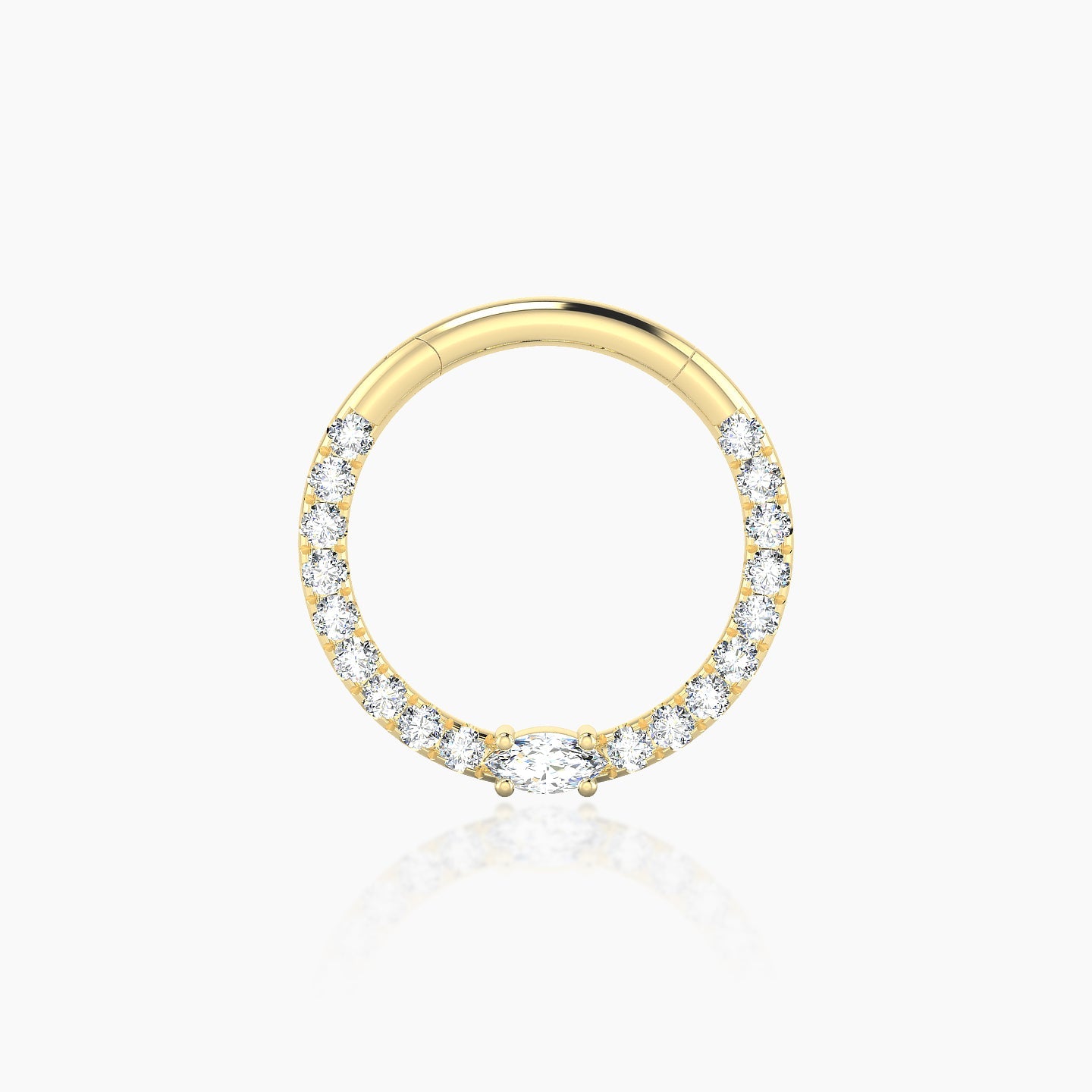 Inanna | 18k Yellow Gold 9.5 mm Marquise Diamond Septum Piercing