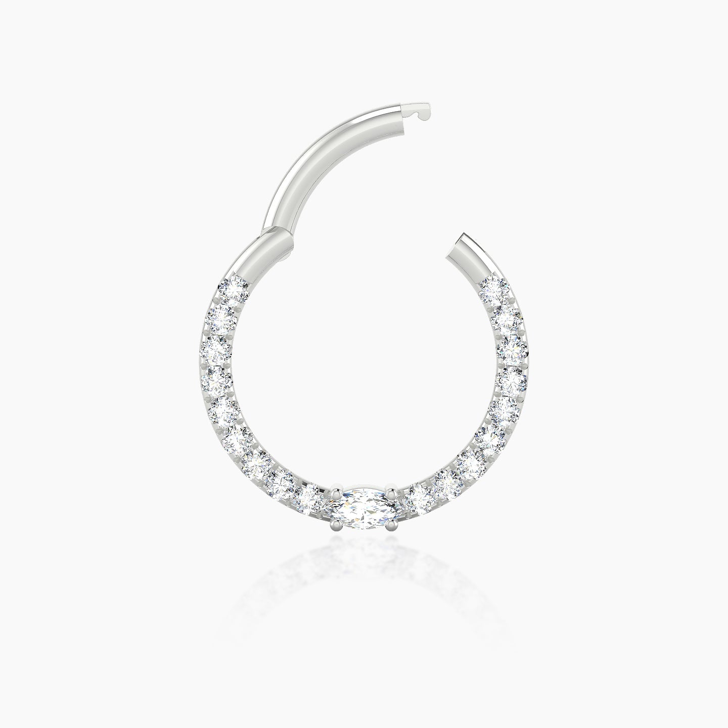 Inanna | 18k White Gold 9.5 mm Marquise Diamond Septum Piercing