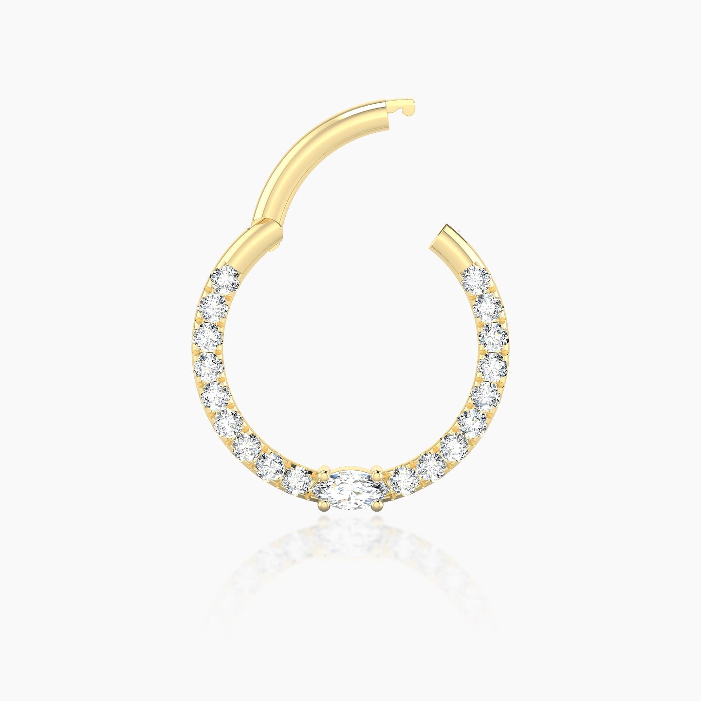 Inanna | 18k Yellow Gold 9.5 mm Marquise Diamond Septum Piercing