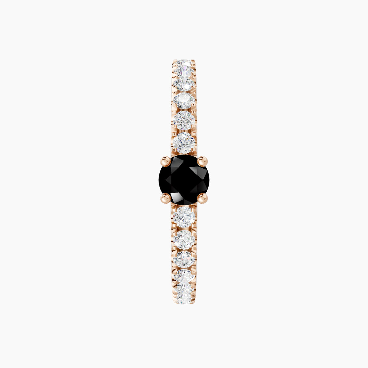 Inanna | 18k Rose Gold 11 mm Round Black Diamond & Diamond Hoop Piercing