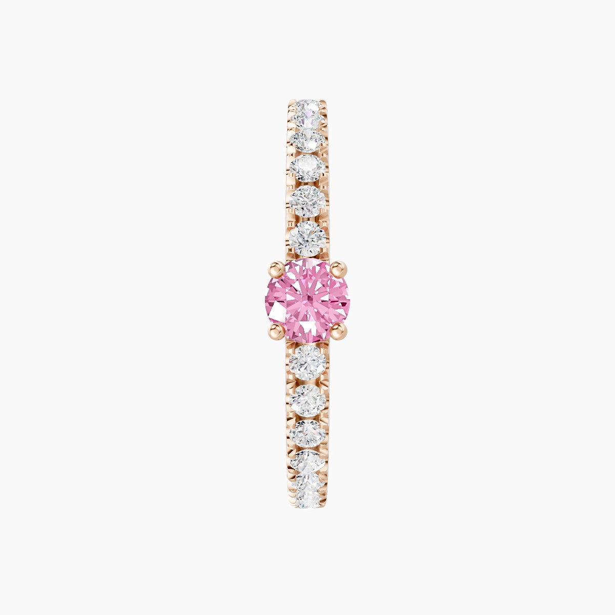 Inanna | 18k Rose Gold 11 mm Round Pink Sapphire & Diamond Hoop Piercing