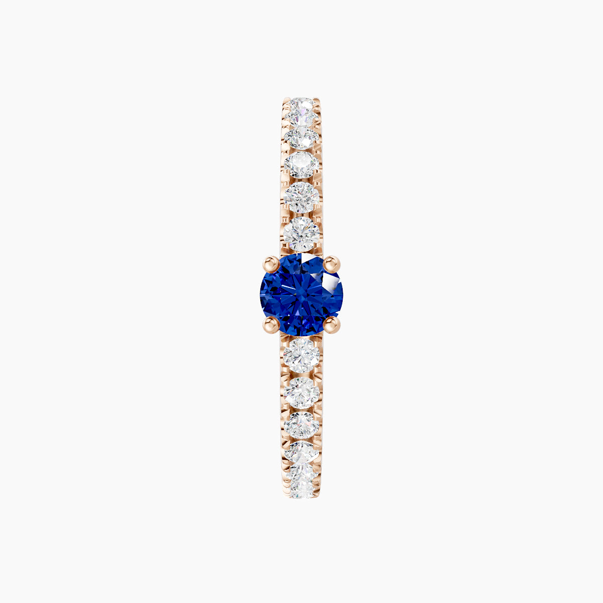 Inanna | 18k Rose Gold 11 mm Round Sapphire & Diamond Hoop Piercing