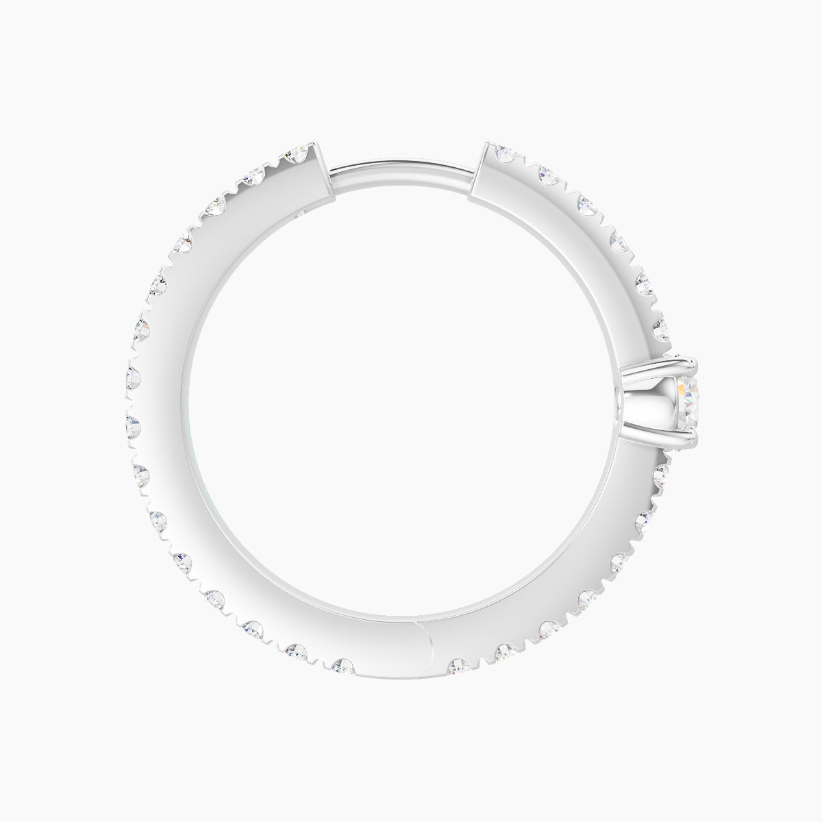 Inanna | 18k White Gold 11 mm Round Diamond Hoop Piercing