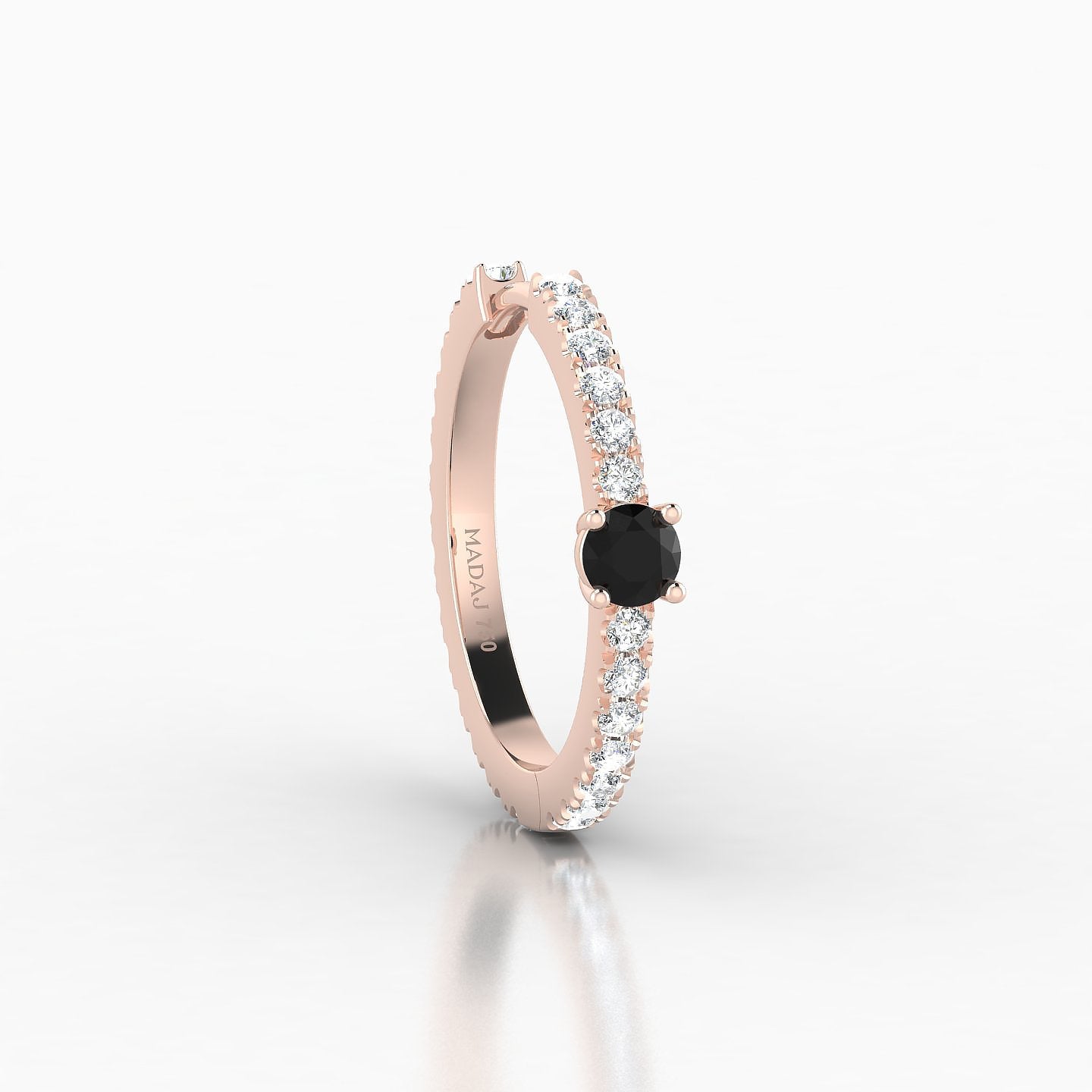 Inanna | 18k Rose Gold 11 mm Round Black Diamond & Diamond Hoop Piercing