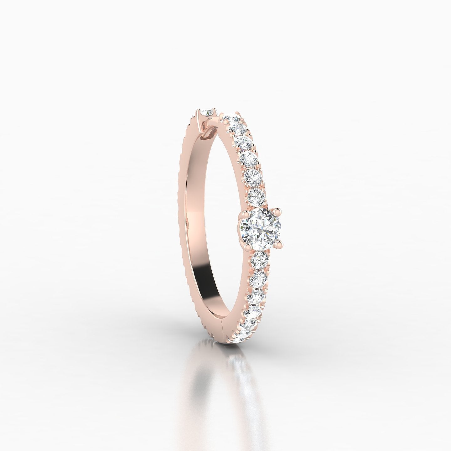 Inanna | 18k Rose Gold 11 mm Round Diamond Hoop Piercing