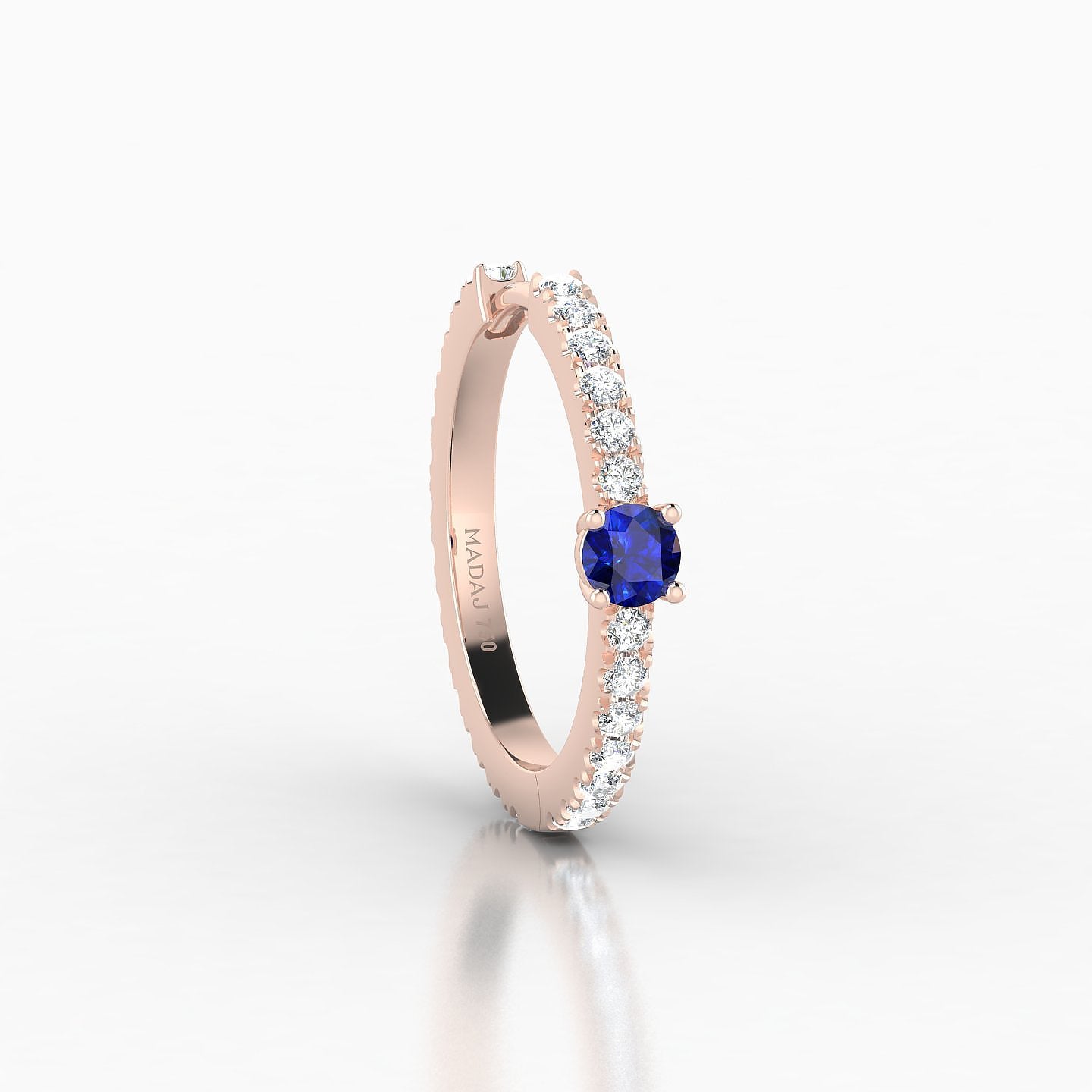 Inanna | 18k Rose Gold 11 mm Round Sapphire & Diamond Hoop Piercing