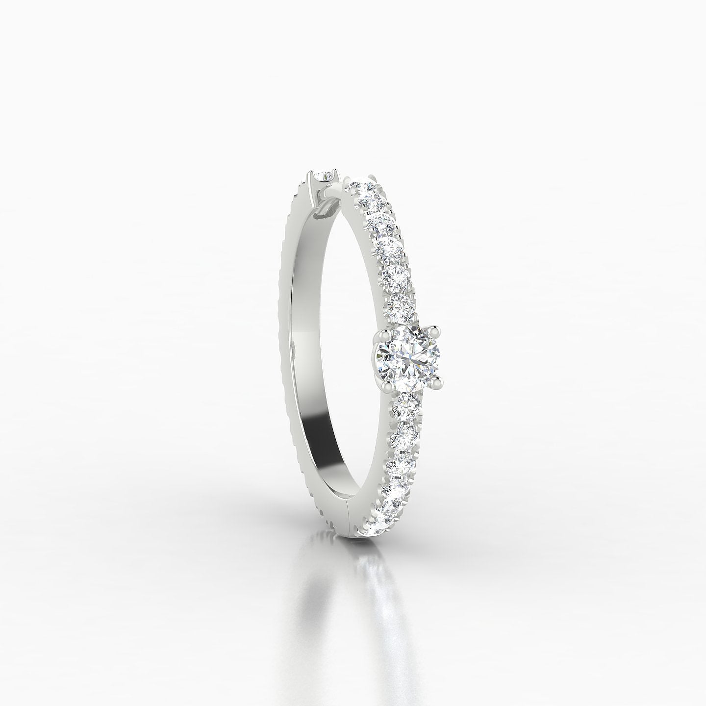 Inanna | 18k White Gold 11 mm Round Diamond Hoop Piercing