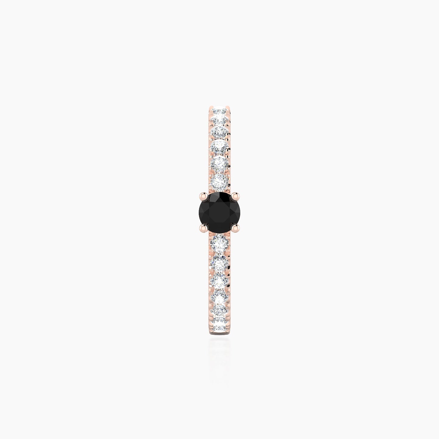 Inanna | 18k Rose Gold 11 mm Round Black Diamond & Diamond Hoop Piercing